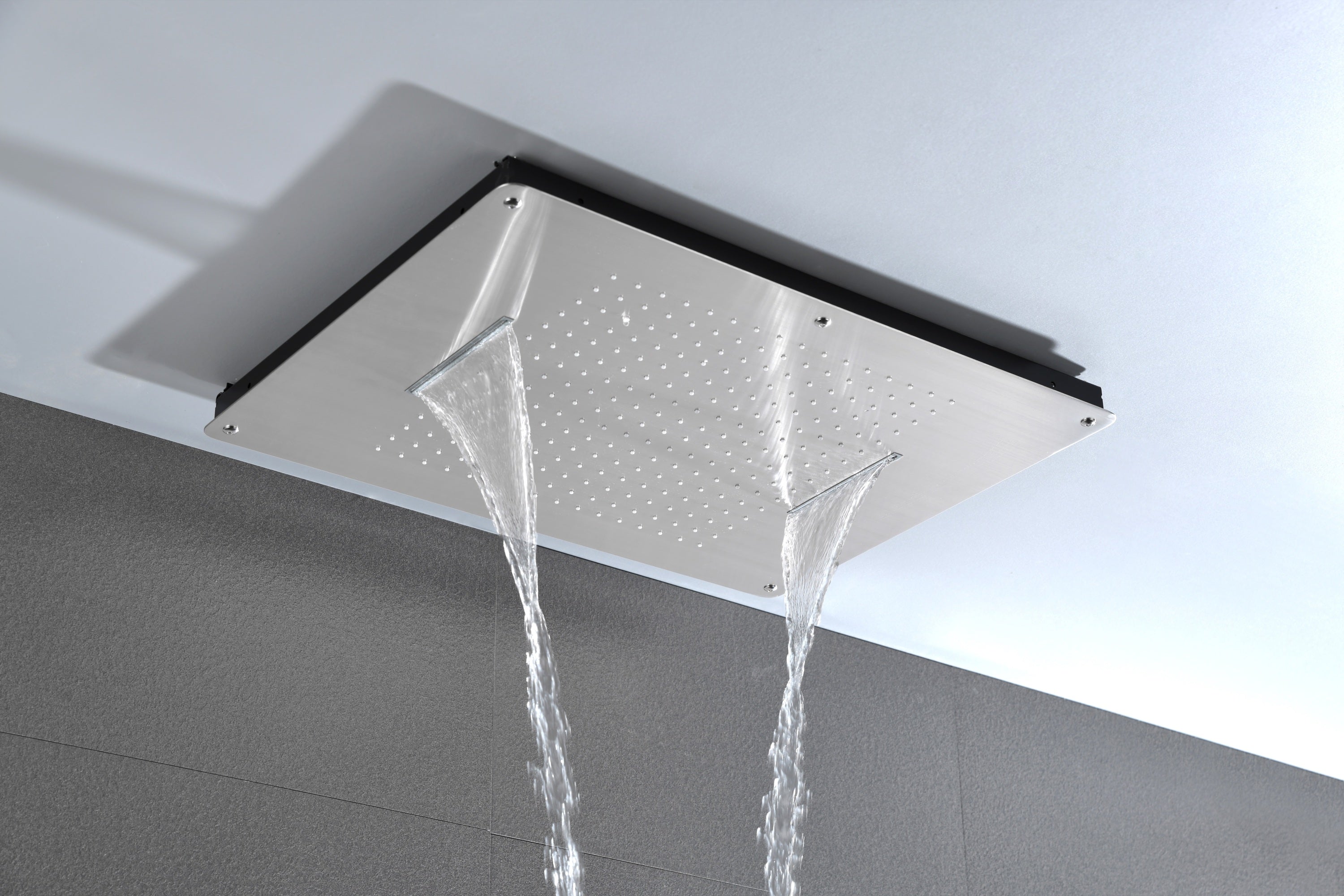 Inch shower head Multi Functions Showerheads Square Ceiling Mounted Bathroom, Waterfall Rainfall shower head High Pressure Bath Shower