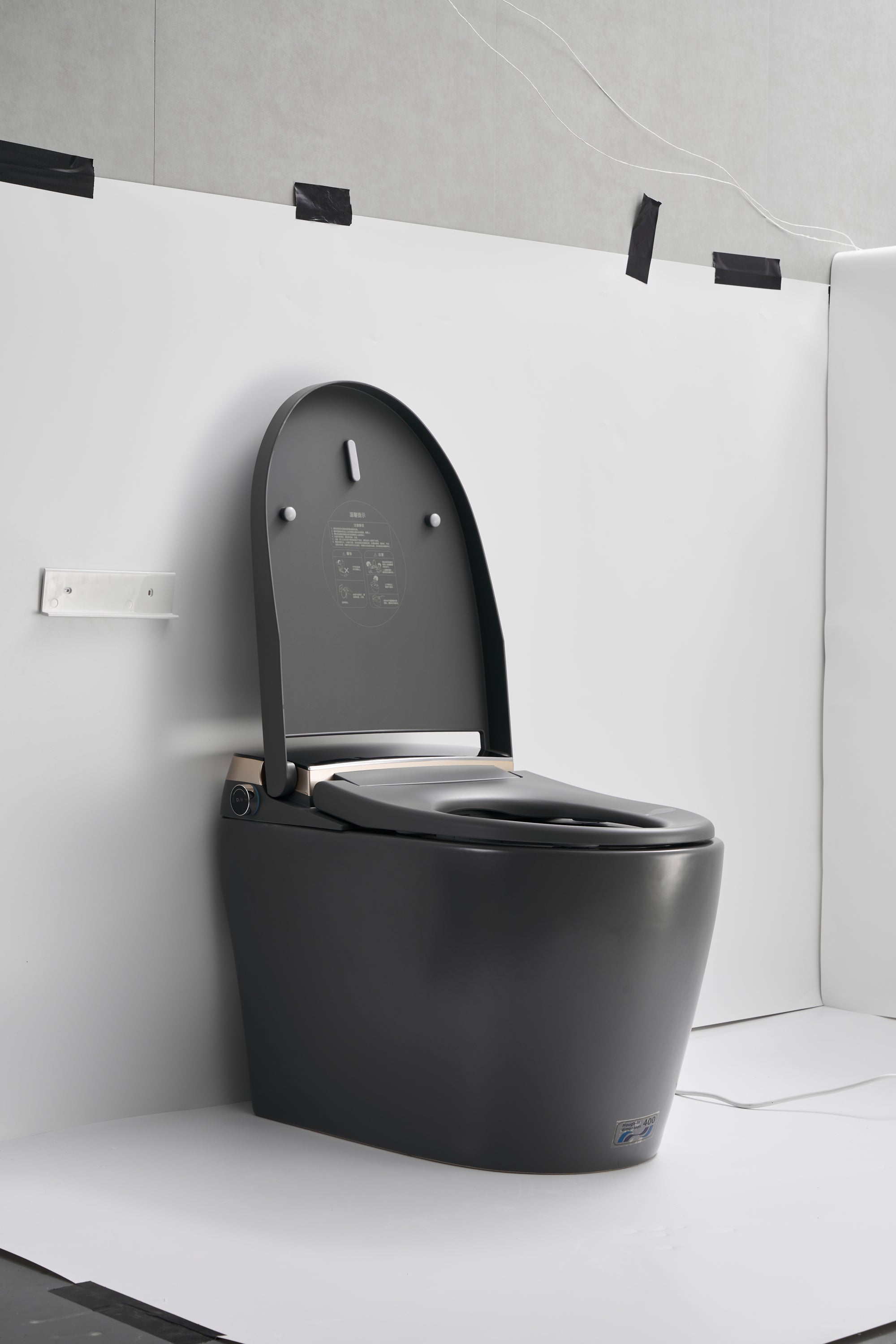 Elongated One-Piece Floor Mounted Smart Toilet with Remote Control and Automatic Cover