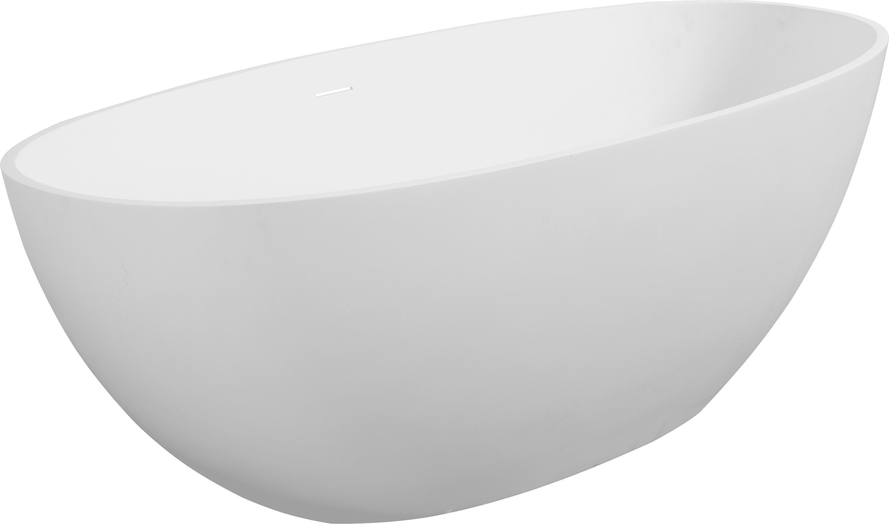 65" Luxury Handcrafted Stone Resin Freestanding Soaking Bathtub with Overflow in Matte White, cUPC Certified - 24S06-65MW