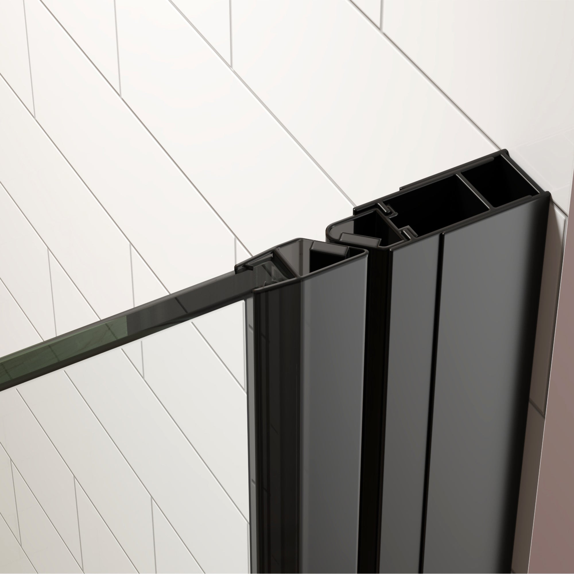 34 x 72 in Single-Panel Pivot Shower Door - 34 x 72 in / Matte Black view 5
