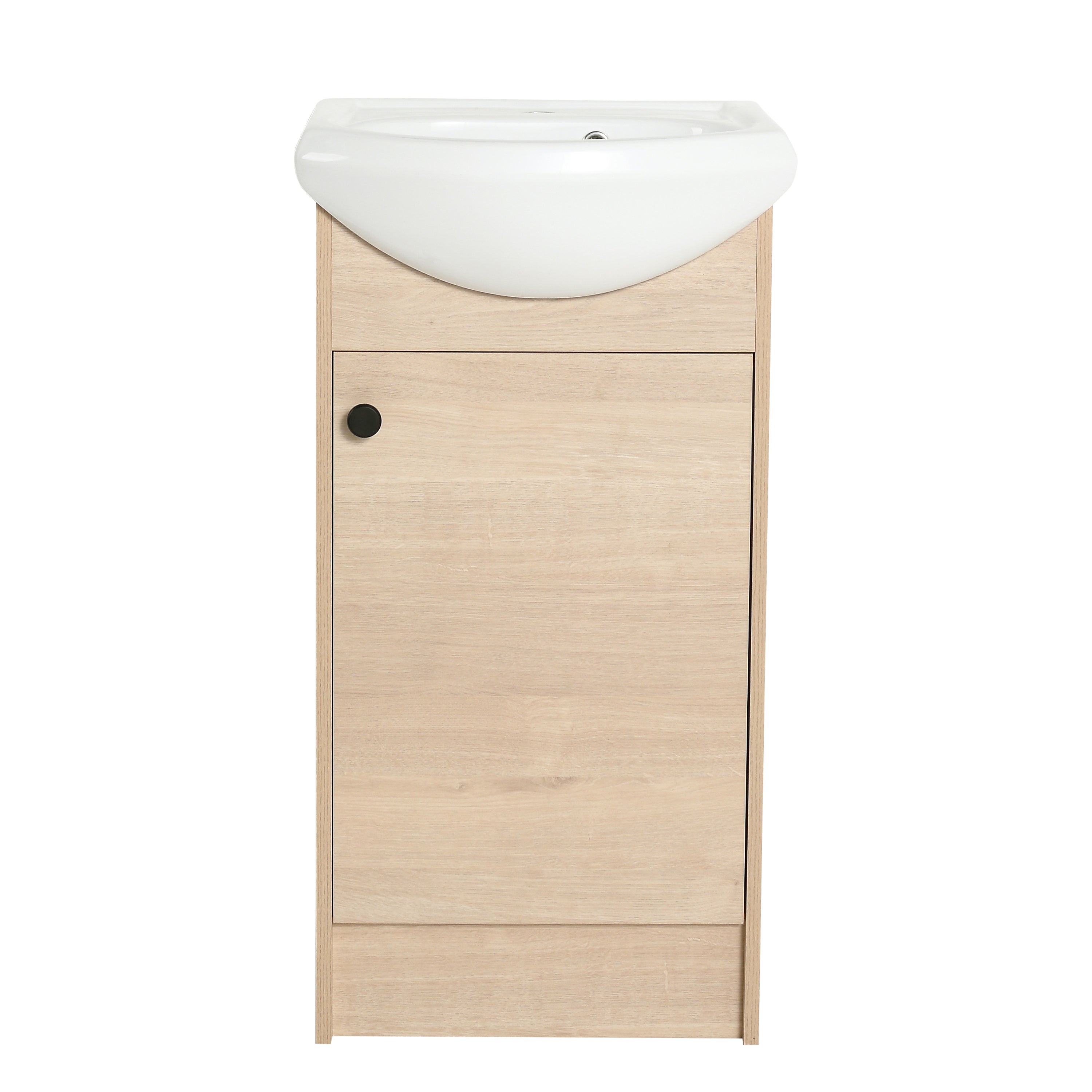 Freestanding 18 Inch Bathroom Vanity, Small Bathroom Vanity With Sink, Bathroom Vanity and Sink Combo (KD-PACKING)-G-BVB02218PLO