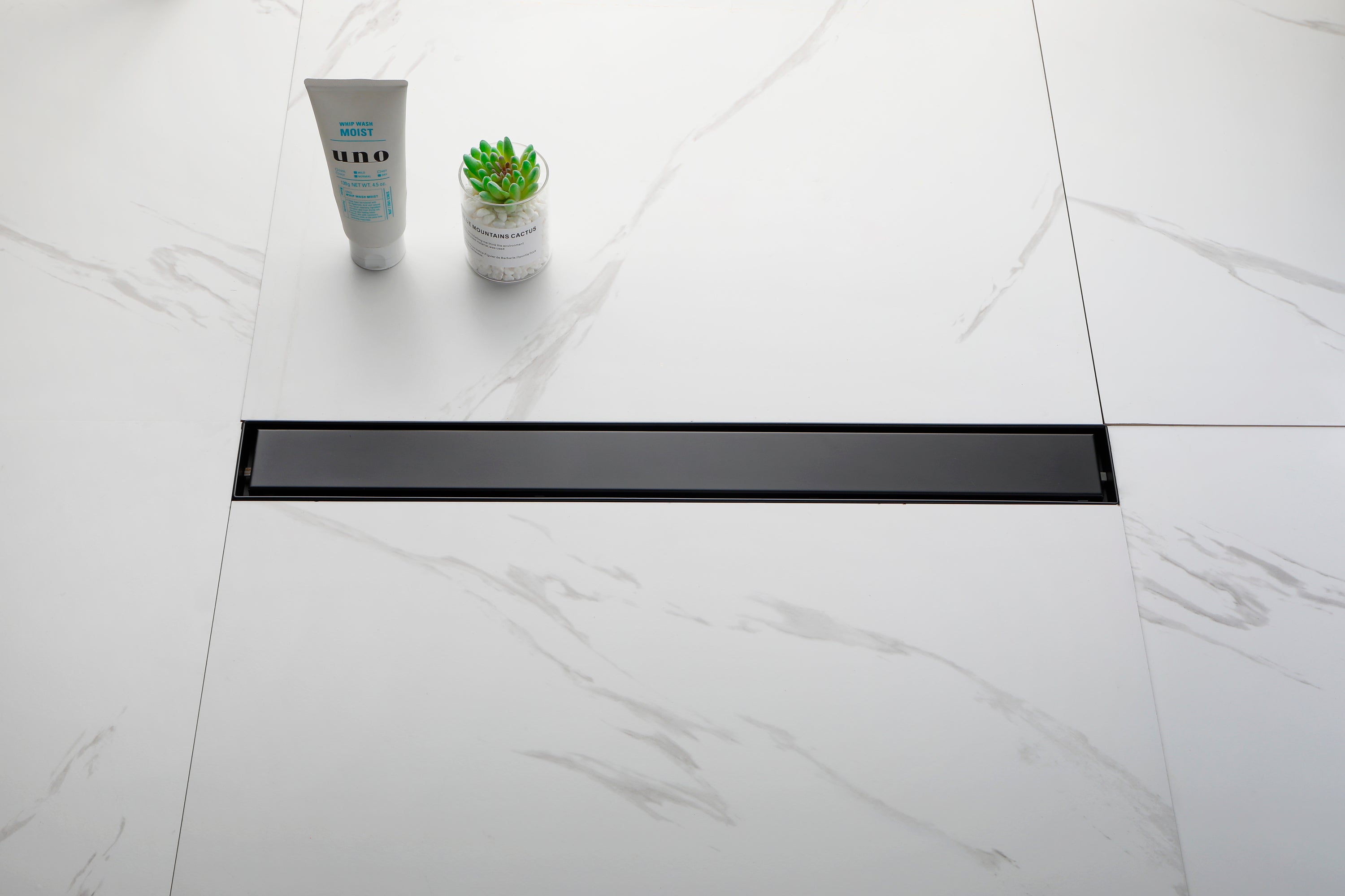 24 Inches Linear Shower Drain with Removable Cover, 304 Stainless Shower Drain Included Hair Strainer and Leveling Feet