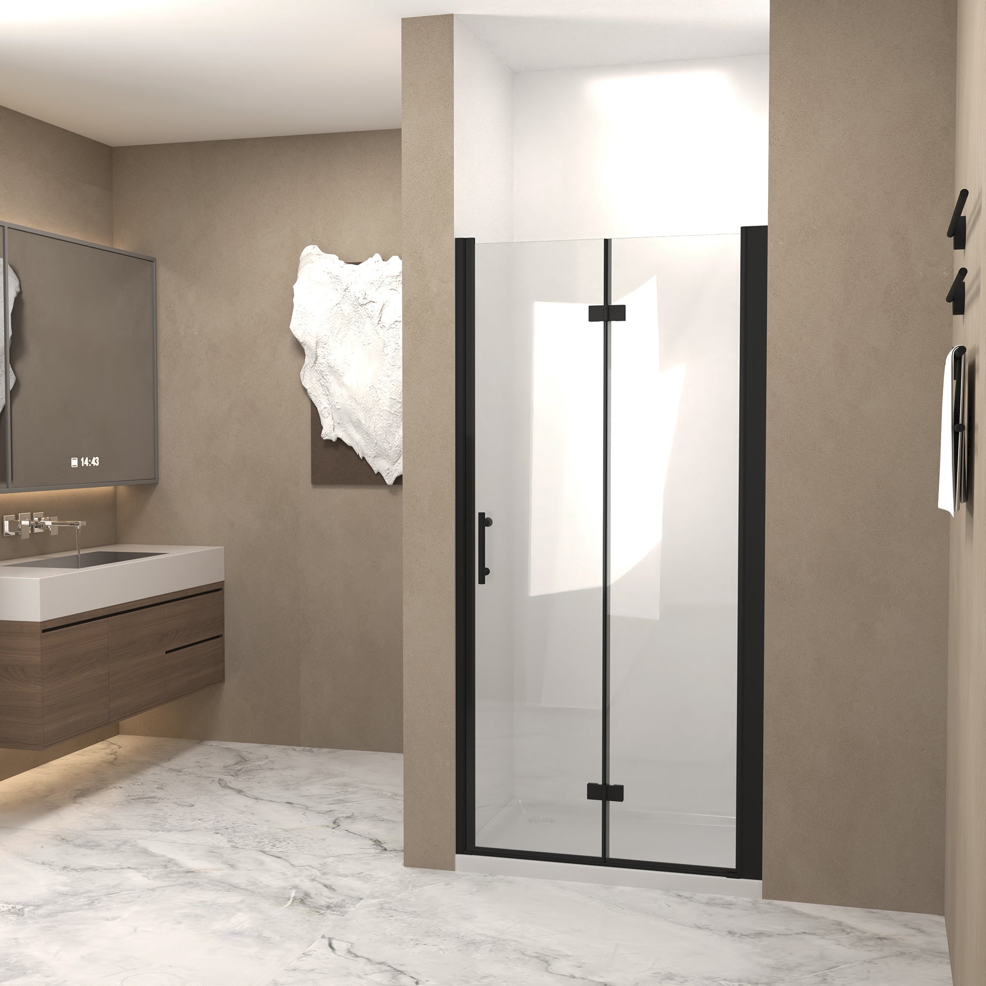 32-36 x 72 in Matte Black Bi-Fold Shower Door - 32 x 72 in view 2