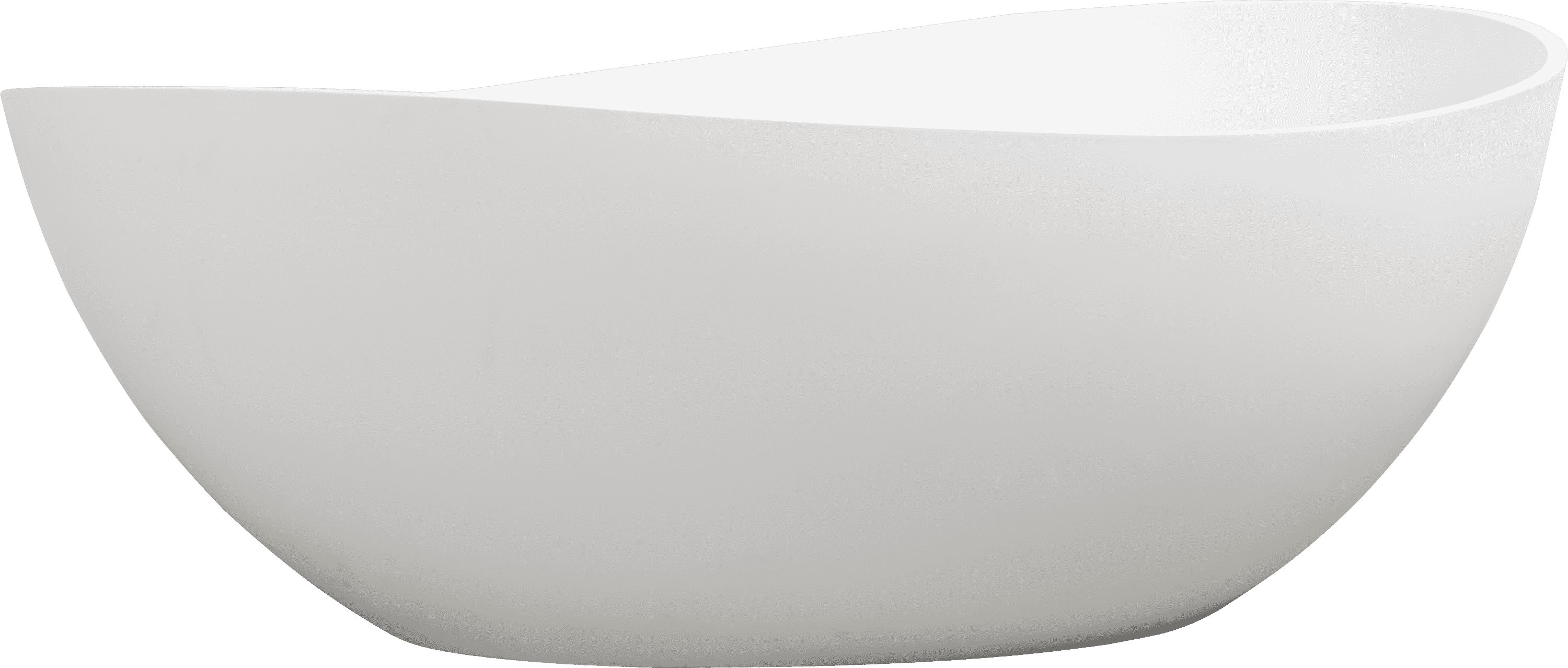 63" Freestanding Solid Surface Bathtub, Luxury Engineered Stone Resin Freestanding Soaking Bathtub with Overflow and Pop-up Drain for Contemporary Bathroom, Matte White 24S05-63MW