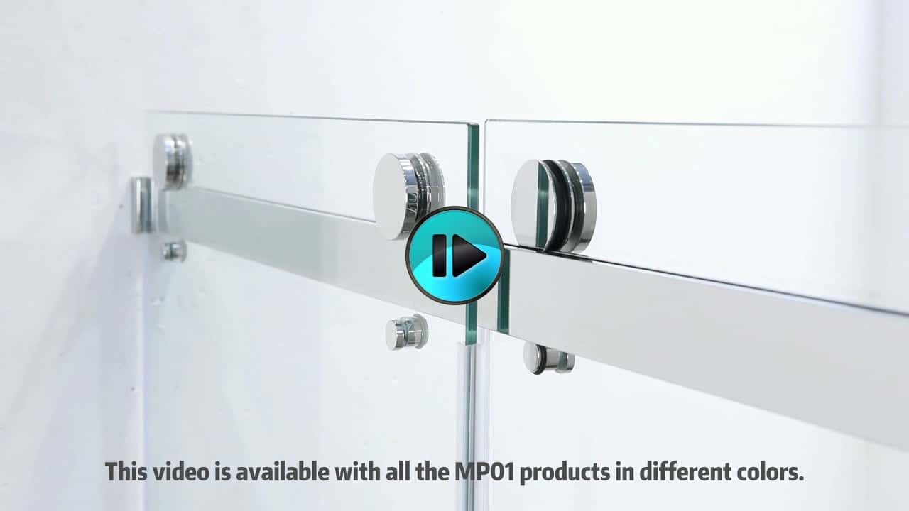 56-60"W x 75"H Frameless Double Sliding Shower Door, 304 Stainless Steel in Chrome, 5/16" (8mm) Thick SGCC Tempered Clear Glass.