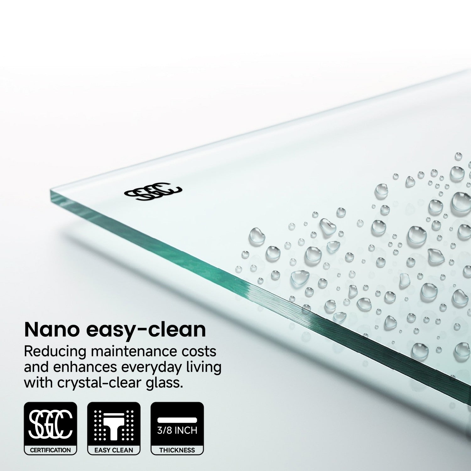 66 x 66 in frameless double sliding shower door detail view 5