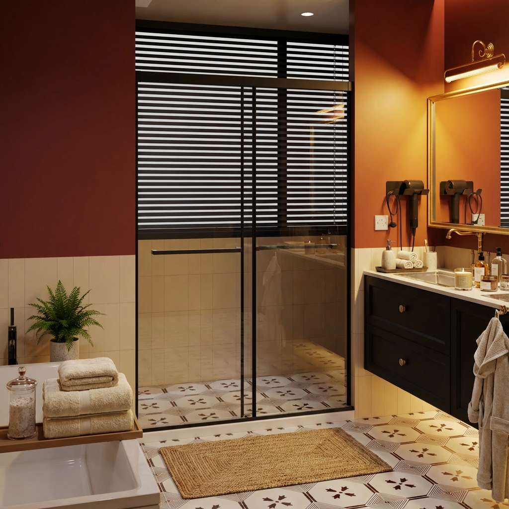 48-60 x 72 in Soft-Close Dual Sliding Shower Door - 48 x 72 in / Matte Black view 3