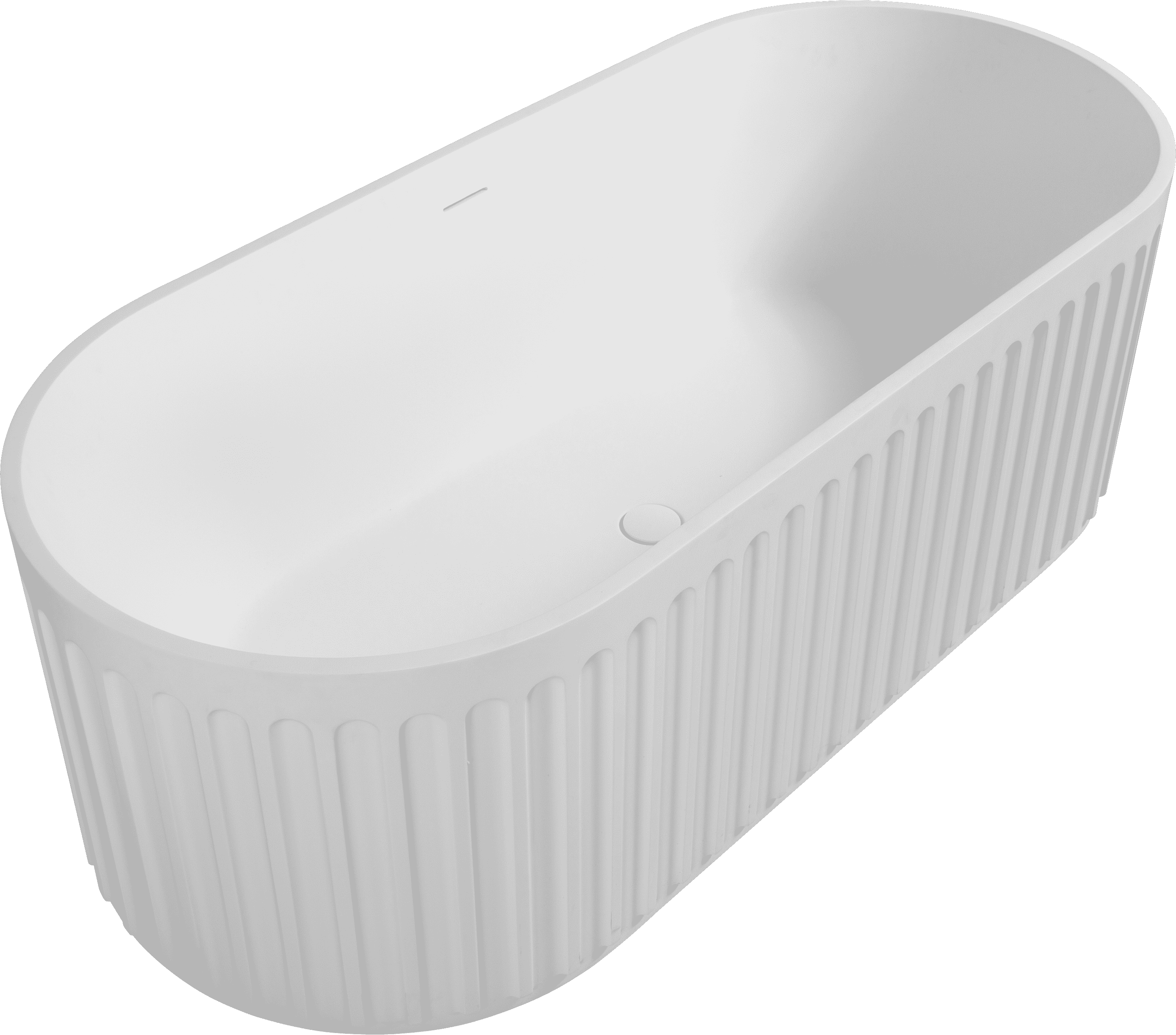 67" Freestanding Solid Surface Bathtub, Luxury Engineered Stone Resin Freestanding Soaking Bathtub with Overflow and Pop-up Drain cUPC Certified, Matte White 23S13-67