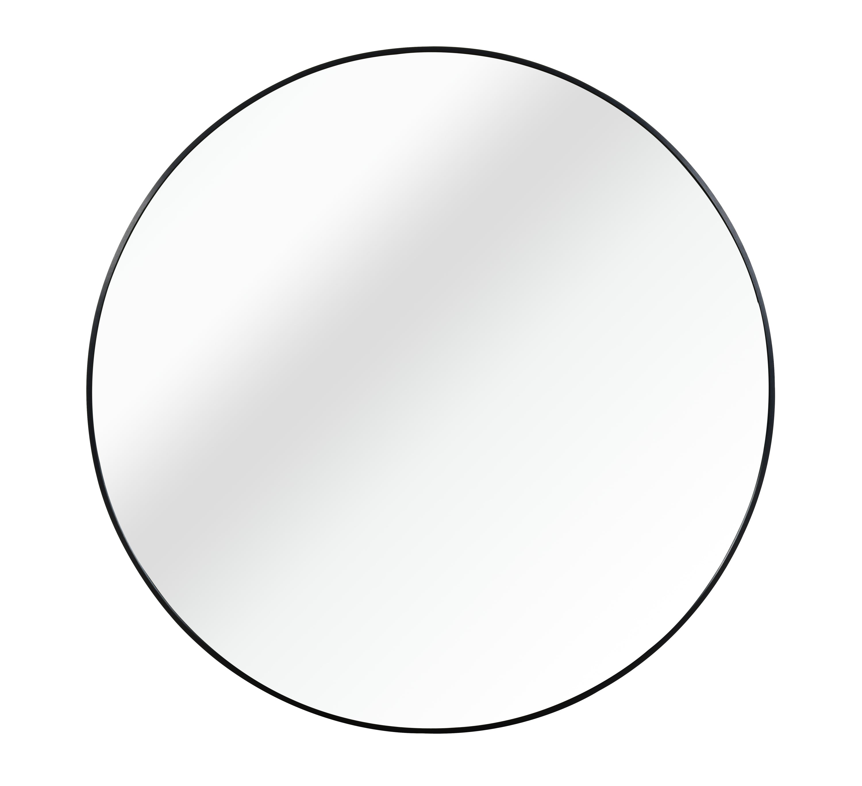 Black 39 Inch Metal Round Bathroom Mirror