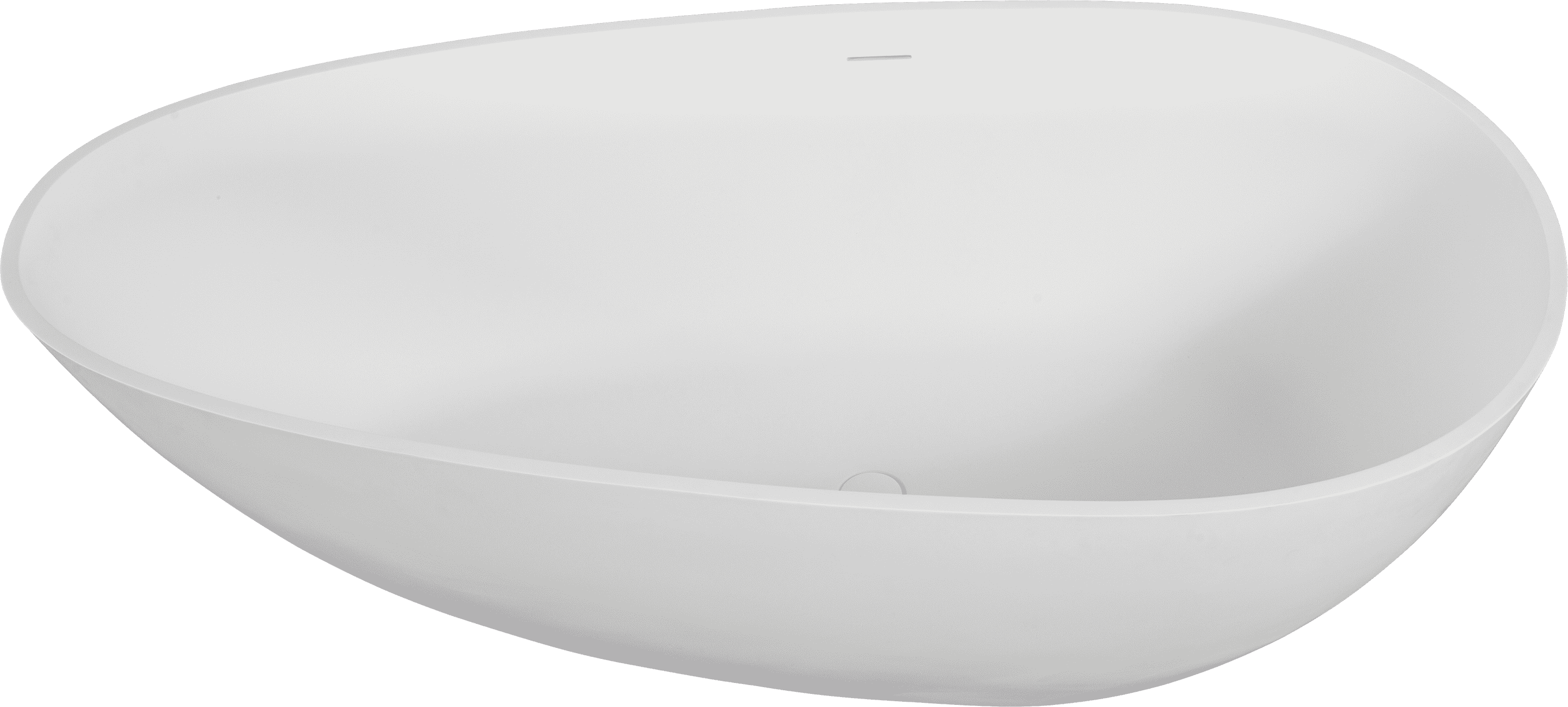 59" Luxury Handcrafted Stone Resin Freestanding Soaking Bathtub with Overflow in Matte White, cUPC Certified - 24S02-59MW