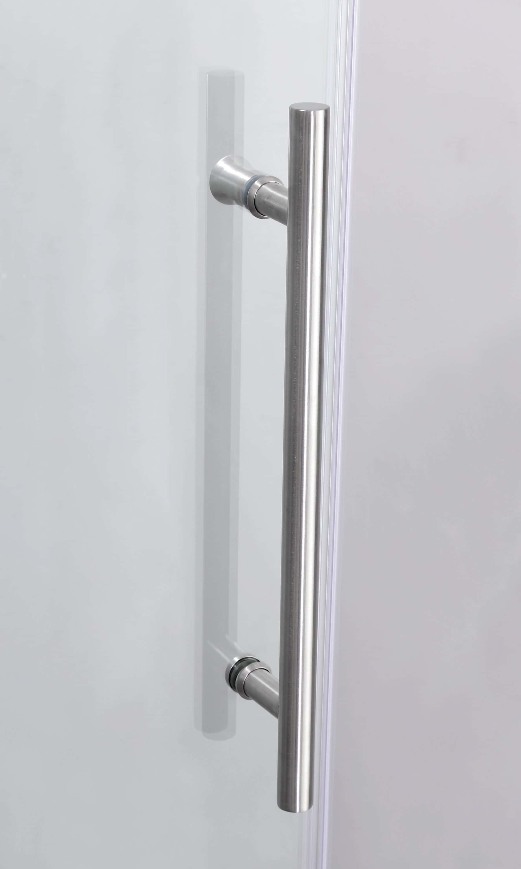 Frameless Sliding Glass Shower Doors 72"W x 76"H with 3/8"(10mm) Clear Tempered Glass, Brushed Nickel Finish