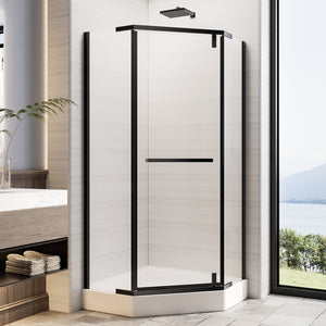 36 x 36 x 72 in Neo-Angle Shower Door - 36 x 36 x 72 in / Clear Glass / Black view 2