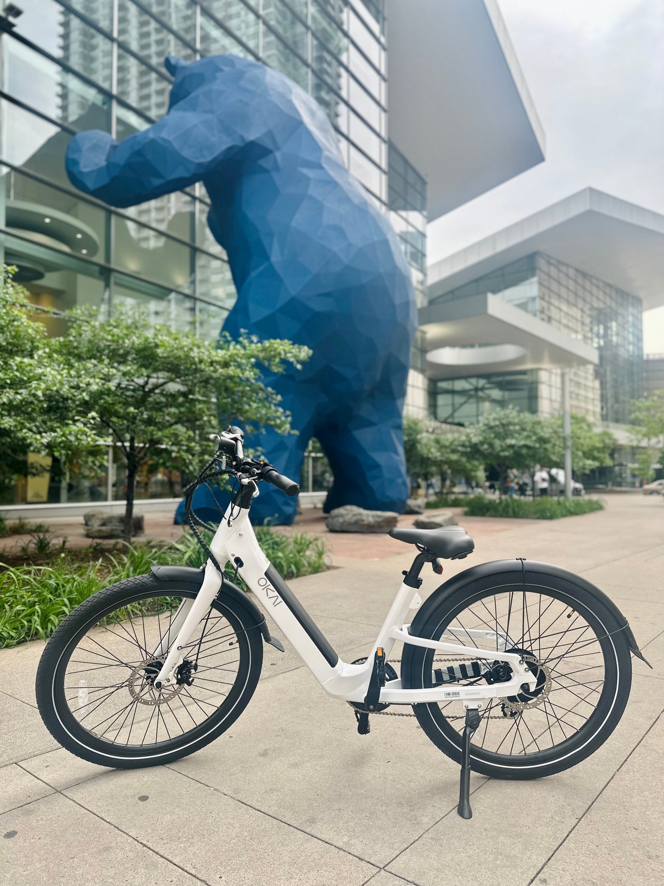 Electric Bike w/ 40 Miles Max Operating Range and 25 mph Max Speed - White