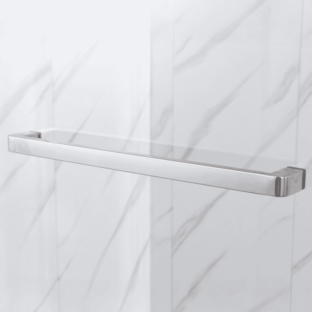 56-60"W x 76"H Frameless Shower Door, Single Sliding 5/16" (8mm) Clear Tempered Glass Shower Door with Explosion-Proof Film, Stainless Steel Hardware, Brushed Nickel 24D210-60BN-COMBO
