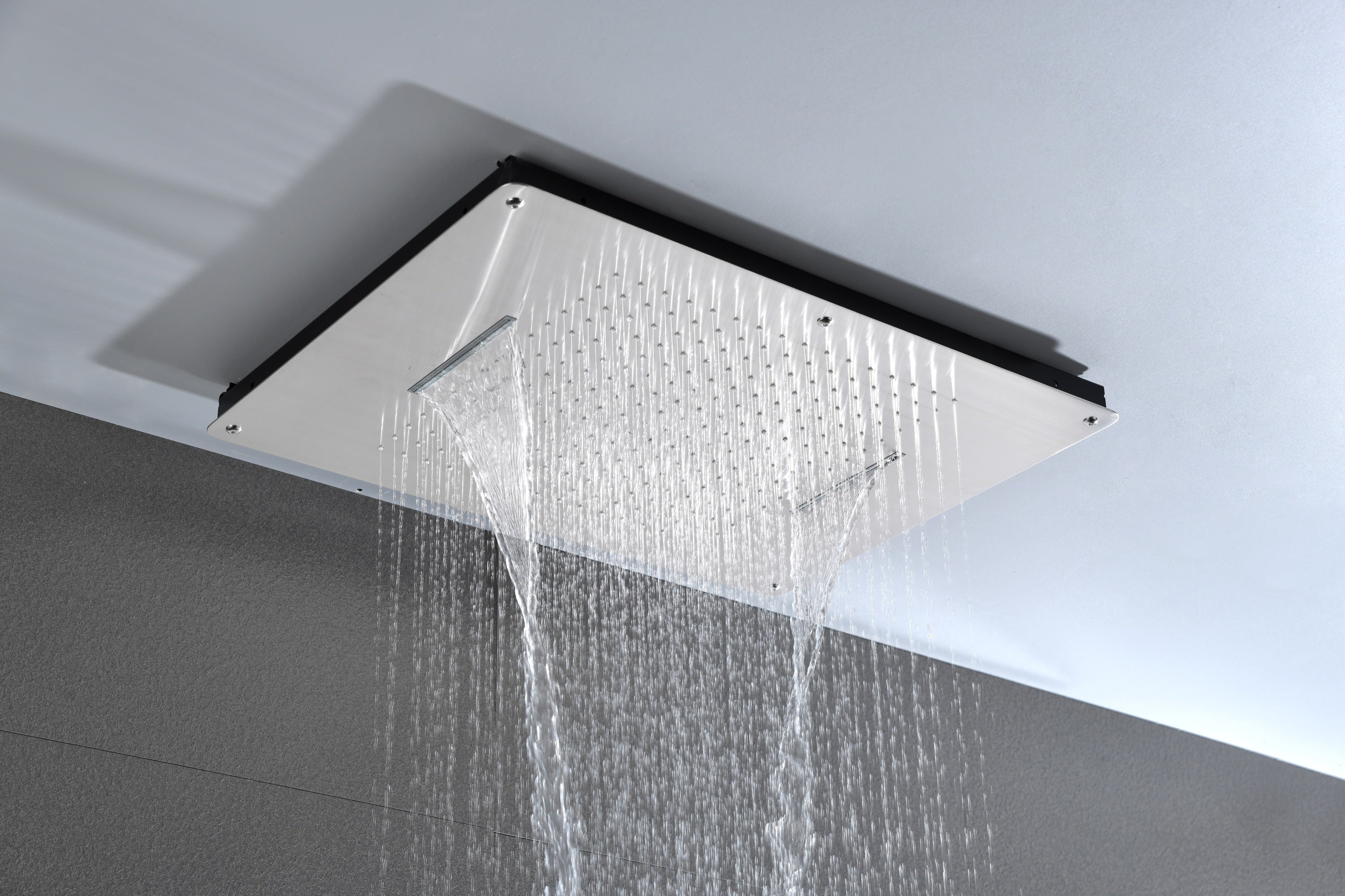 Inch shower head Multi Functions Showerheads Square Ceiling Mounted Bathroom, Waterfall Rainfall shower head High Pressure Bath Shower