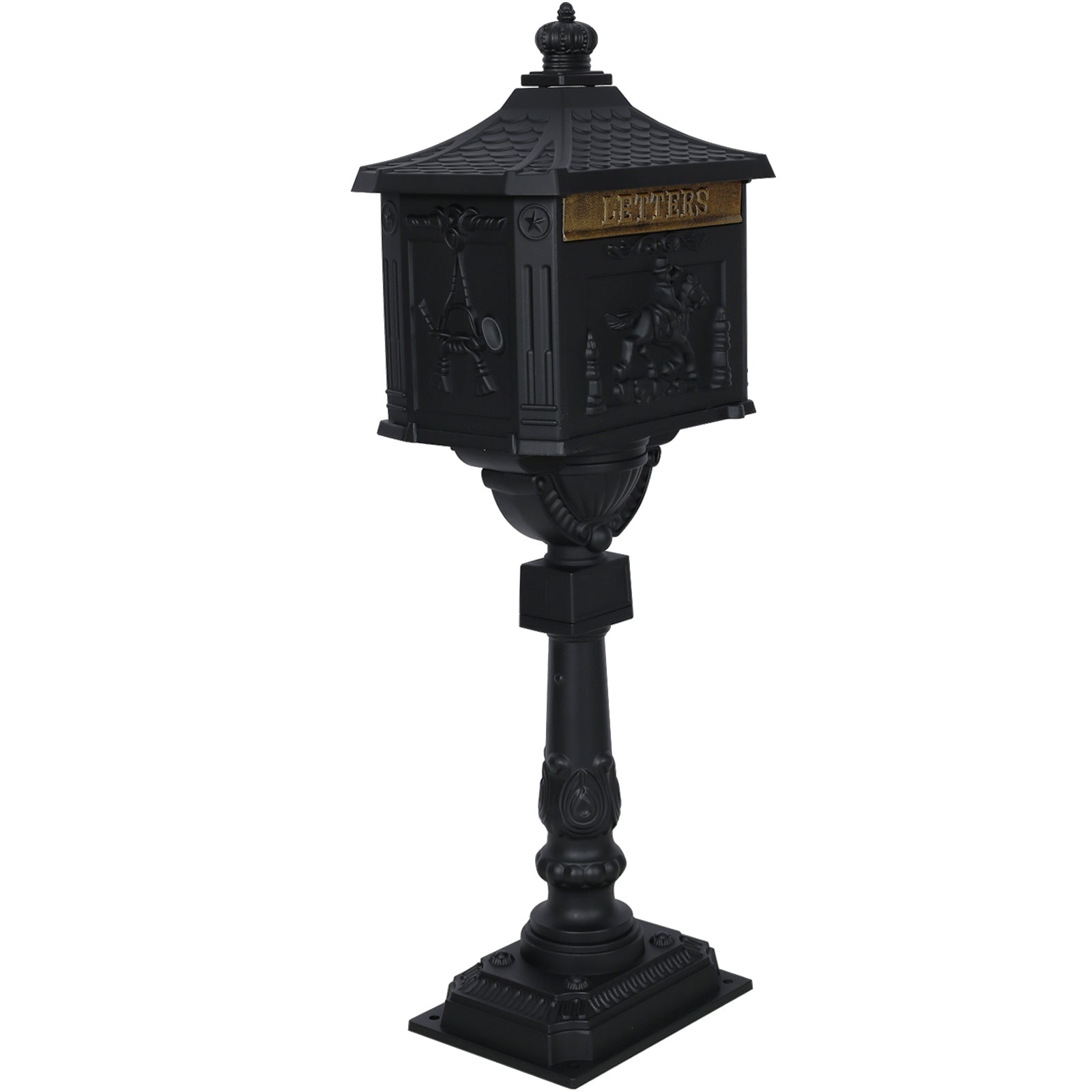 Cast Aluminum Mail Box,Postal Box , Mailbox Color Black