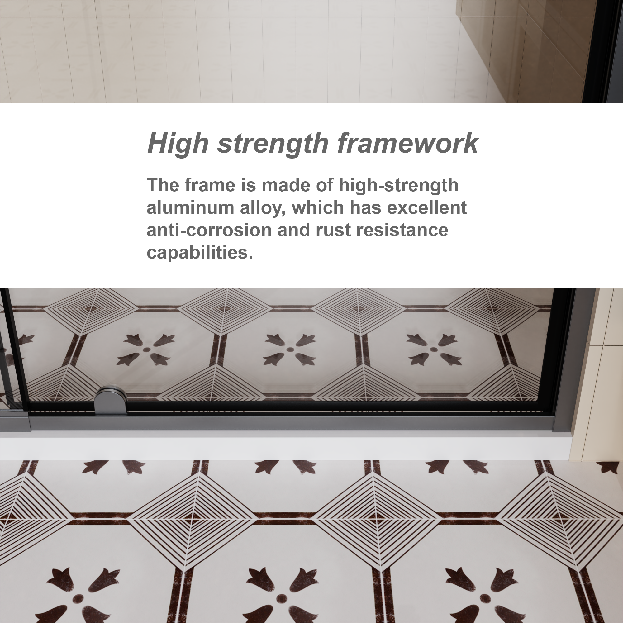 56-60 x 72 in Pivot Shower Door - 56-60 x 72 in / Matte Black view 3