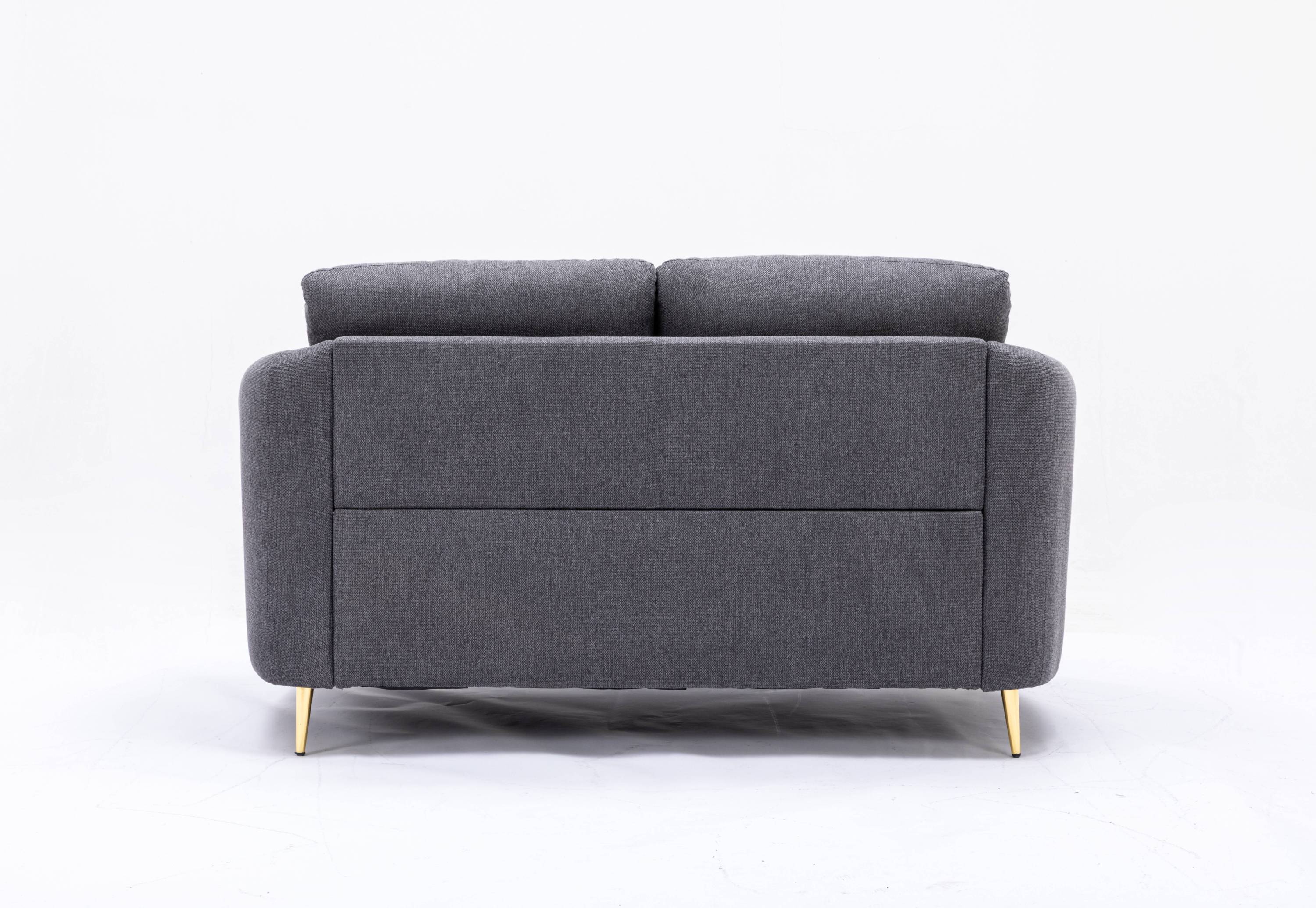 Yuina Gray Linen 3 Pieces Living Room Set