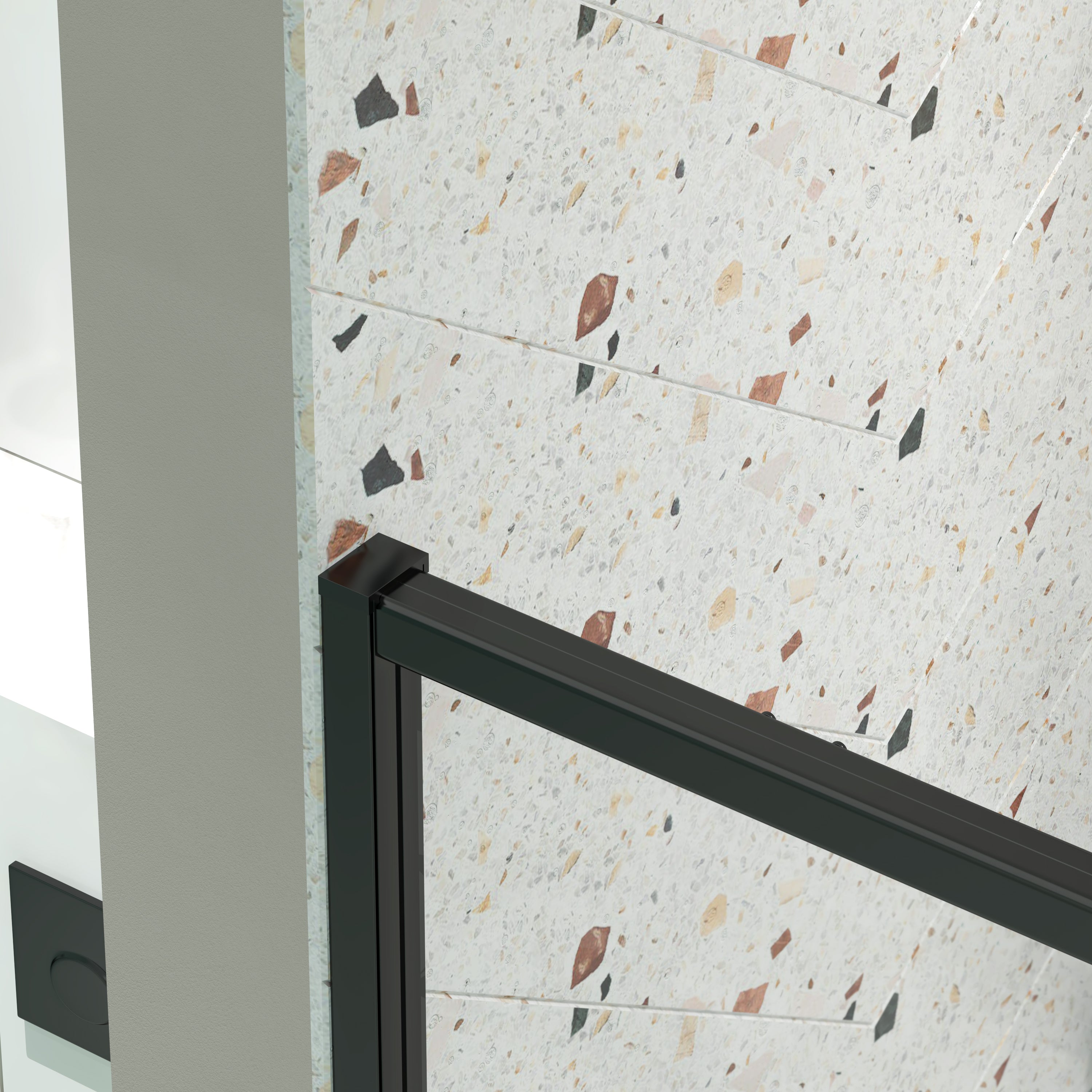 Pivot shower door dimension detail
