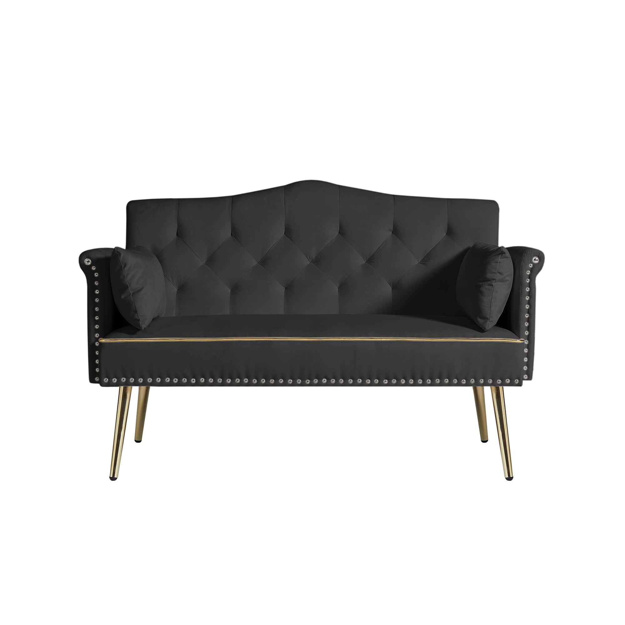 BLACK  2 SEATER SOFA