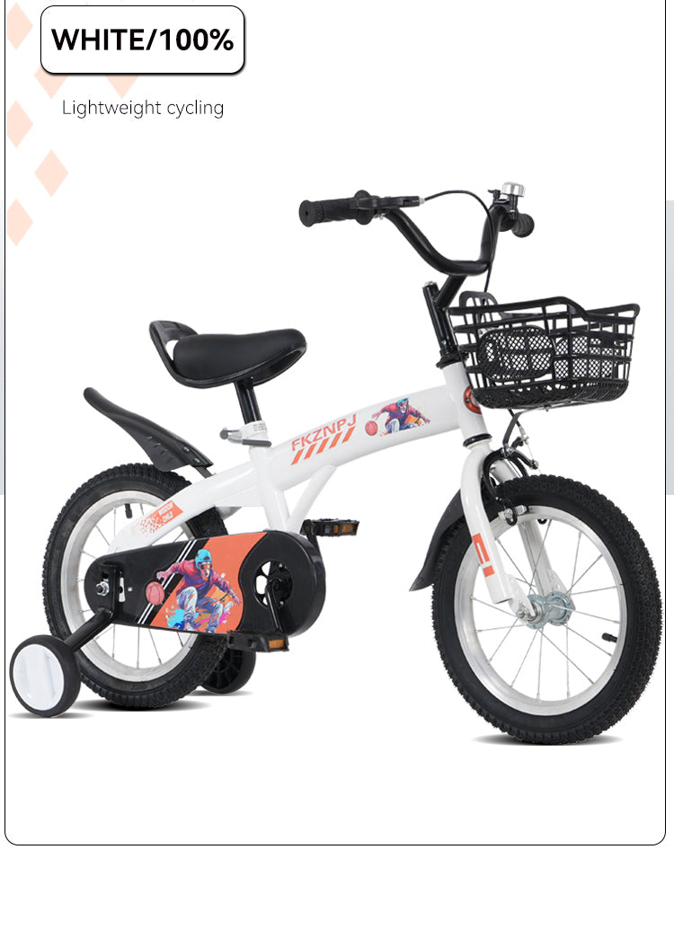FKZNPJ 16 inch sporty kids bike with training wheels and stand Adjustable saddle Suitable for boys and girls aged 4-8 years tall Height 41-46 inches Available in a variety of colors