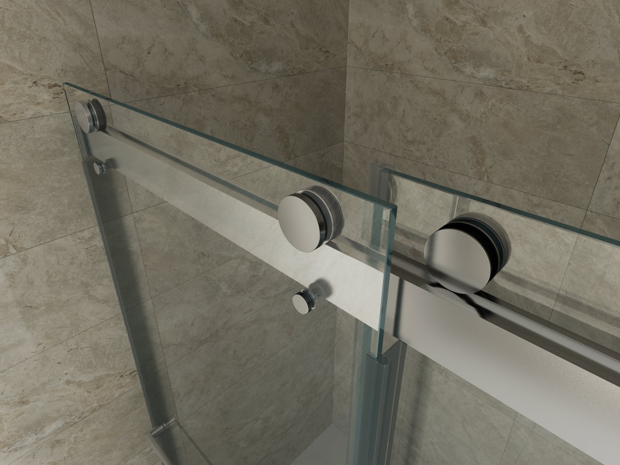 44 to 48 in. W x 76 in. H Double Sliding Frameless Soft-Close Shower Door, Premium 3/8 Inch (10mm) Thick Tampered Glass and Easy-cleaning Coating in Chrome 23D02-48C