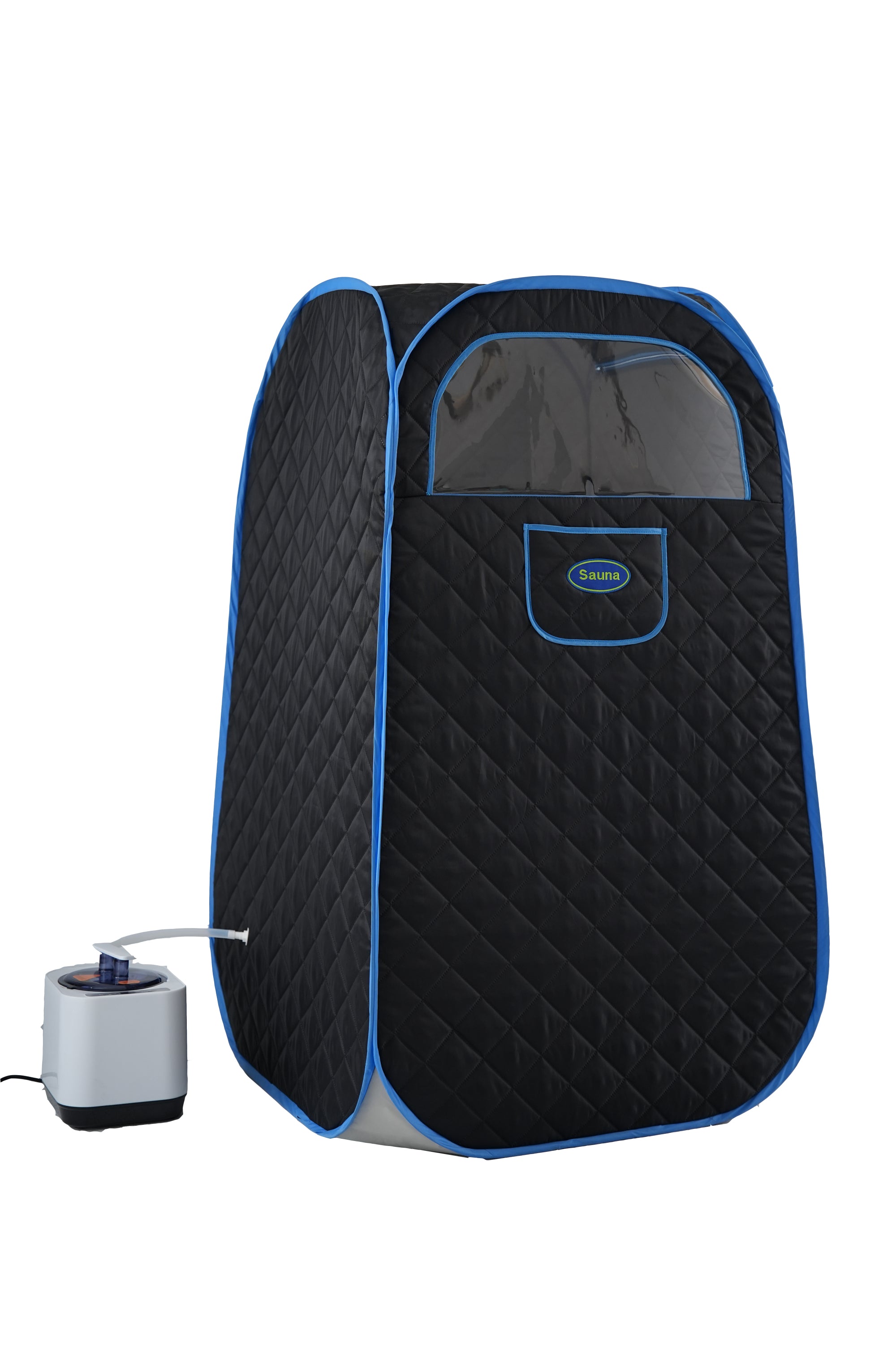 Portable Folding Full size Steam Sauna with 1000W&2.2L steam Generator. Personal Sauna Tent for Relaxation & Spa at home. Fast heating. Folding Steel Rim, it's easy to install, with FCC certification.