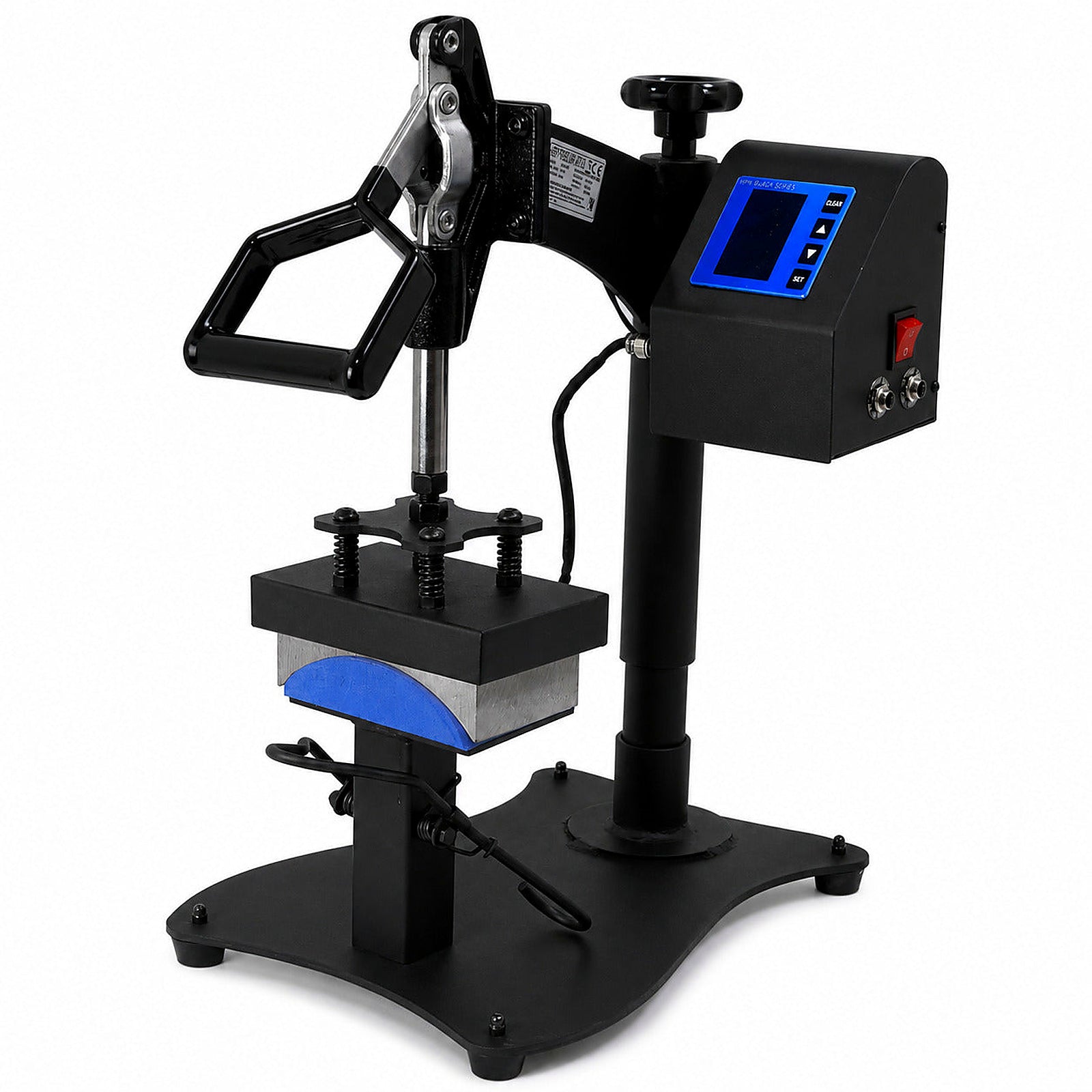 HPN Black Series cap heat press platen and digital controls detail