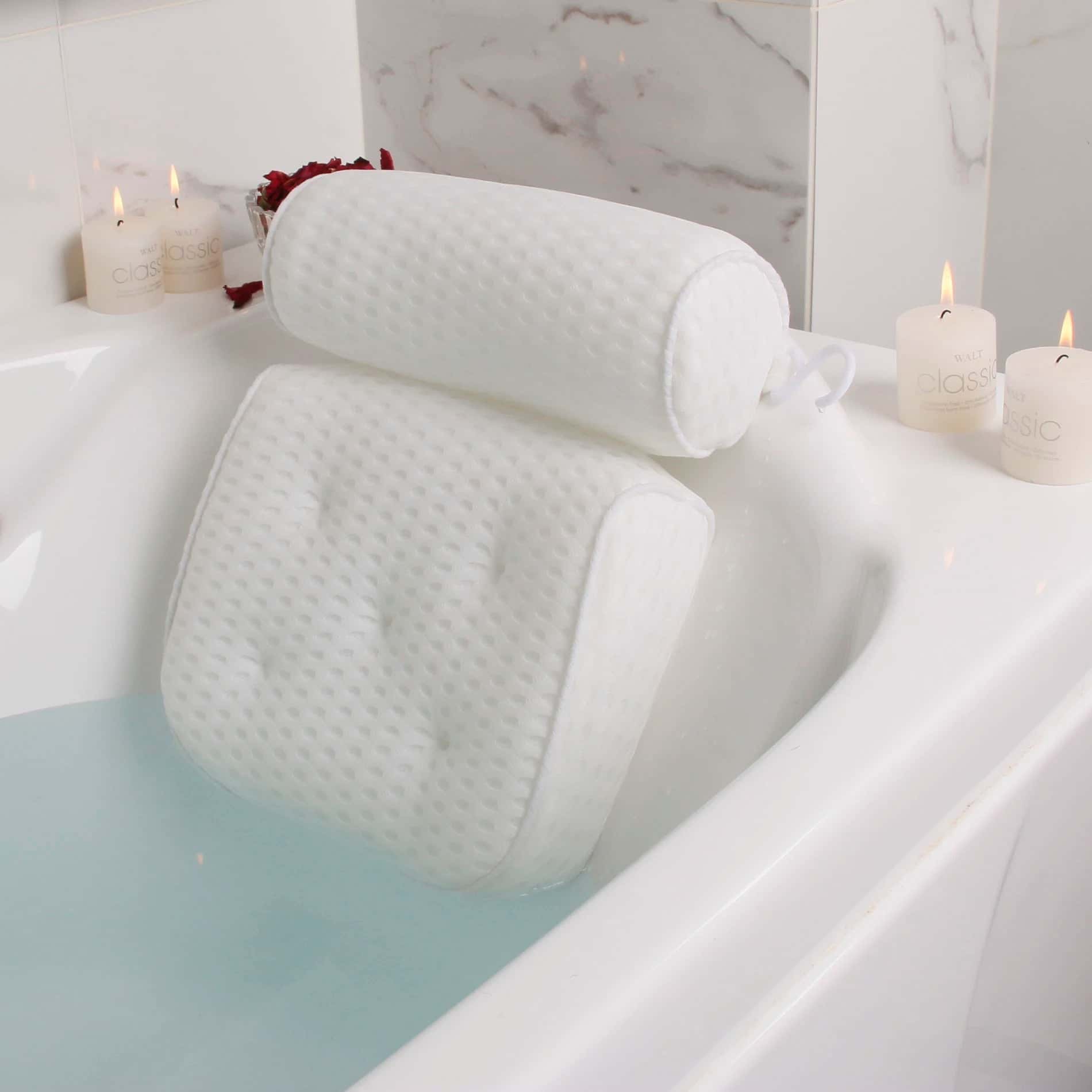 Efforest Luxury 4D Bath Tub Pillow - Extra Thick Body Cushion for Head, Neck, Shoulder Support