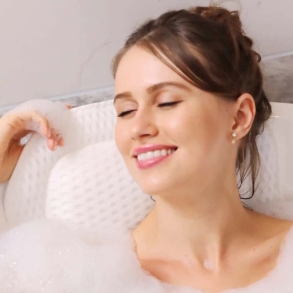 Efforest Luxurious 4D Butterfly Bath Pillow with 6 Suction Cups, Machine Washable, Quick Drying