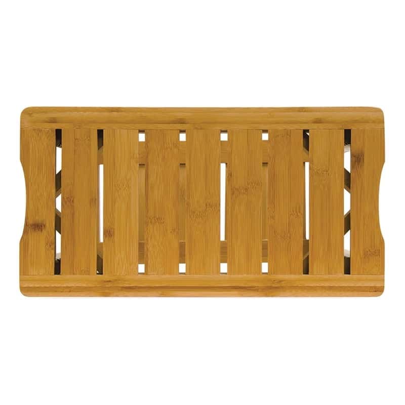 Efforest Elegant Bamboo Shower Bench with Storage Shelf