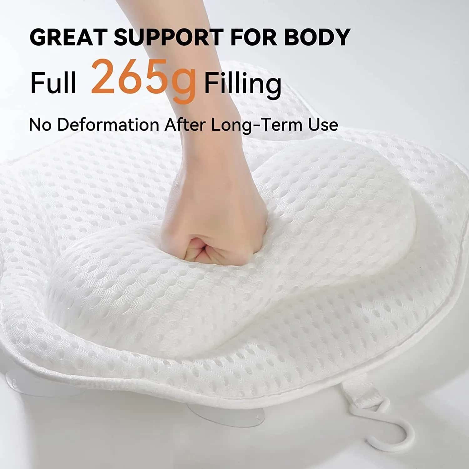 Efforest Luxurious 4D Butterfly Bath Pillow with 6 Suction Cups, Machine Washable, Quick Drying