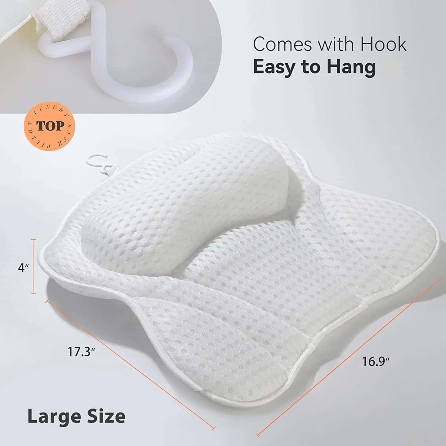 Efforest Luxurious 4D Butterfly Bath Pillow with 6 Suction Cups, Machine Washable, Quick Drying