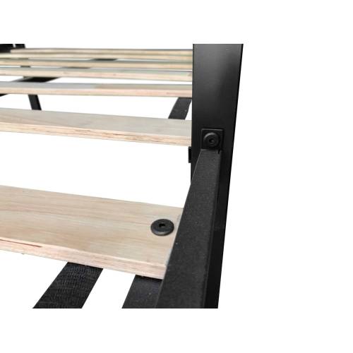 Steel frame and wooden slat connection detail