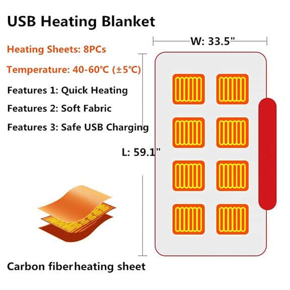 Heated Blanket, Electric Blanket, Heated Throw Blanket, Heated Electric Cape | Efforest