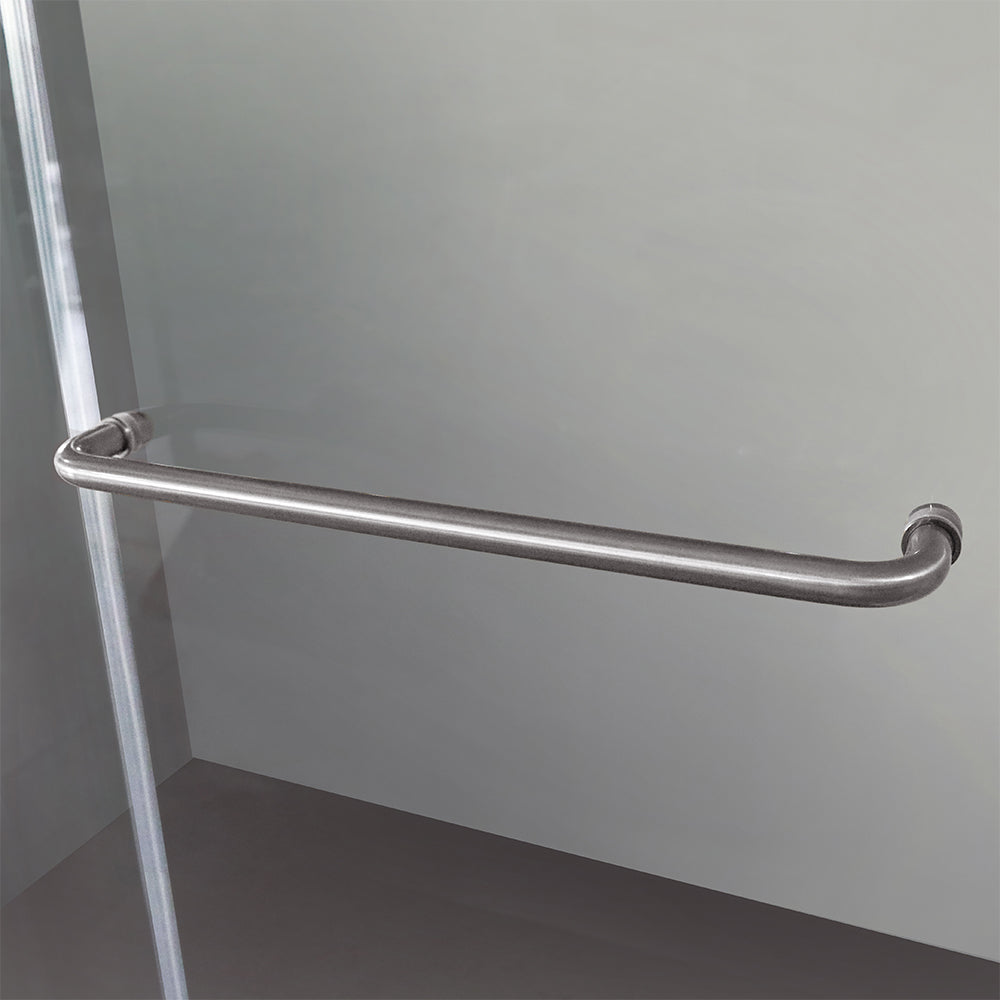 Frameless Sliding Glass Shower Doors 60"W x 76"H with 3/8"(10mm) Clear Tempered Glass, Brushed Nickel