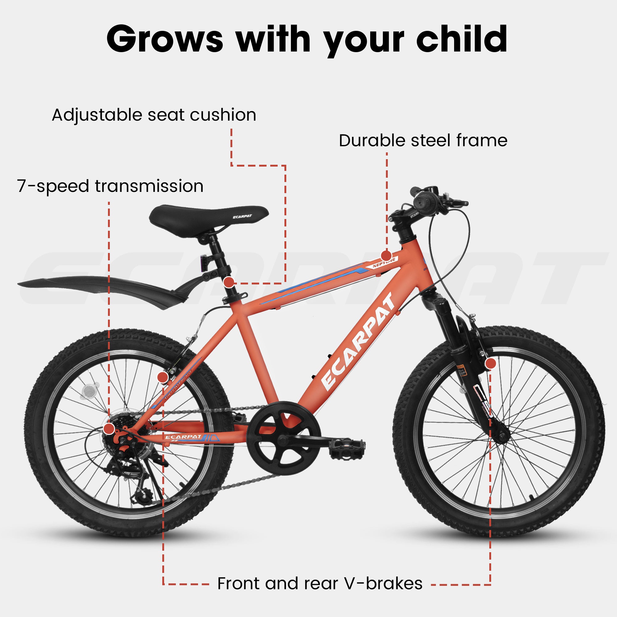 A20215 Kids Bicycle 20 Inch Kids Montain Bike Gear 7 Speed Bike for Boys and Girls