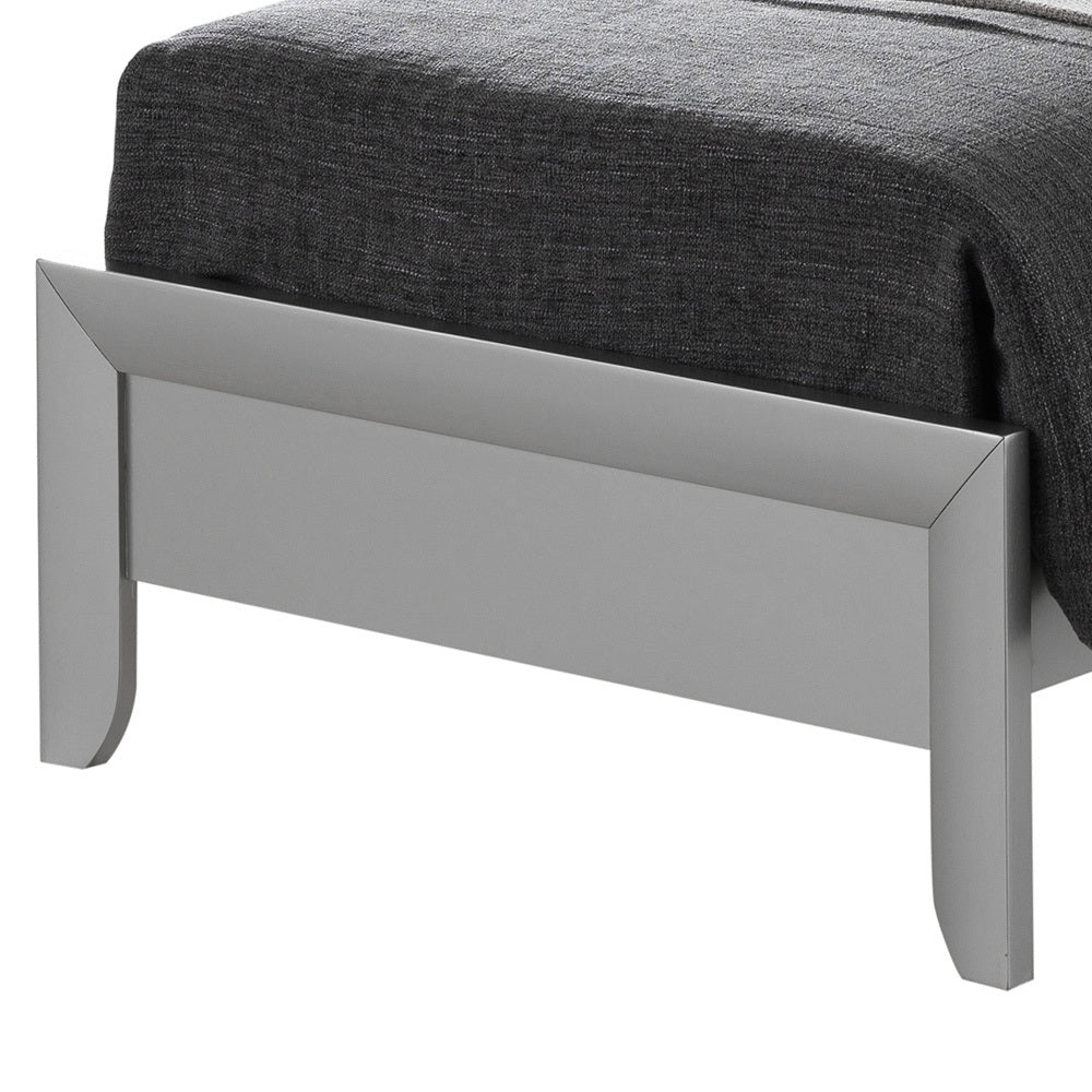 Contemporary Silver Champagne Twin Bed