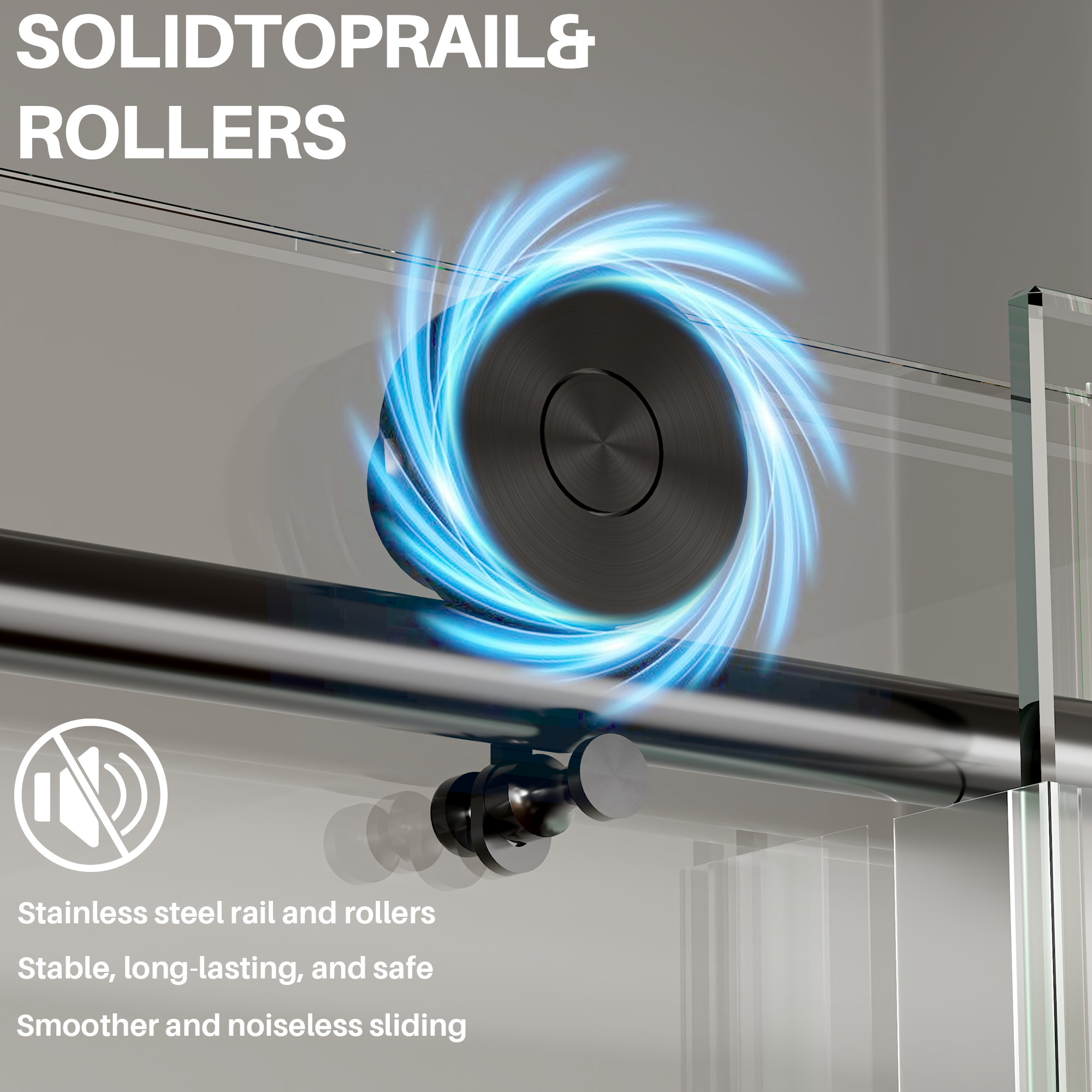 50-54 x 75 in Soft-Close Frameless Sliding Shower Door - 50-54 x 75 in / Matte Black / Sliding view 4