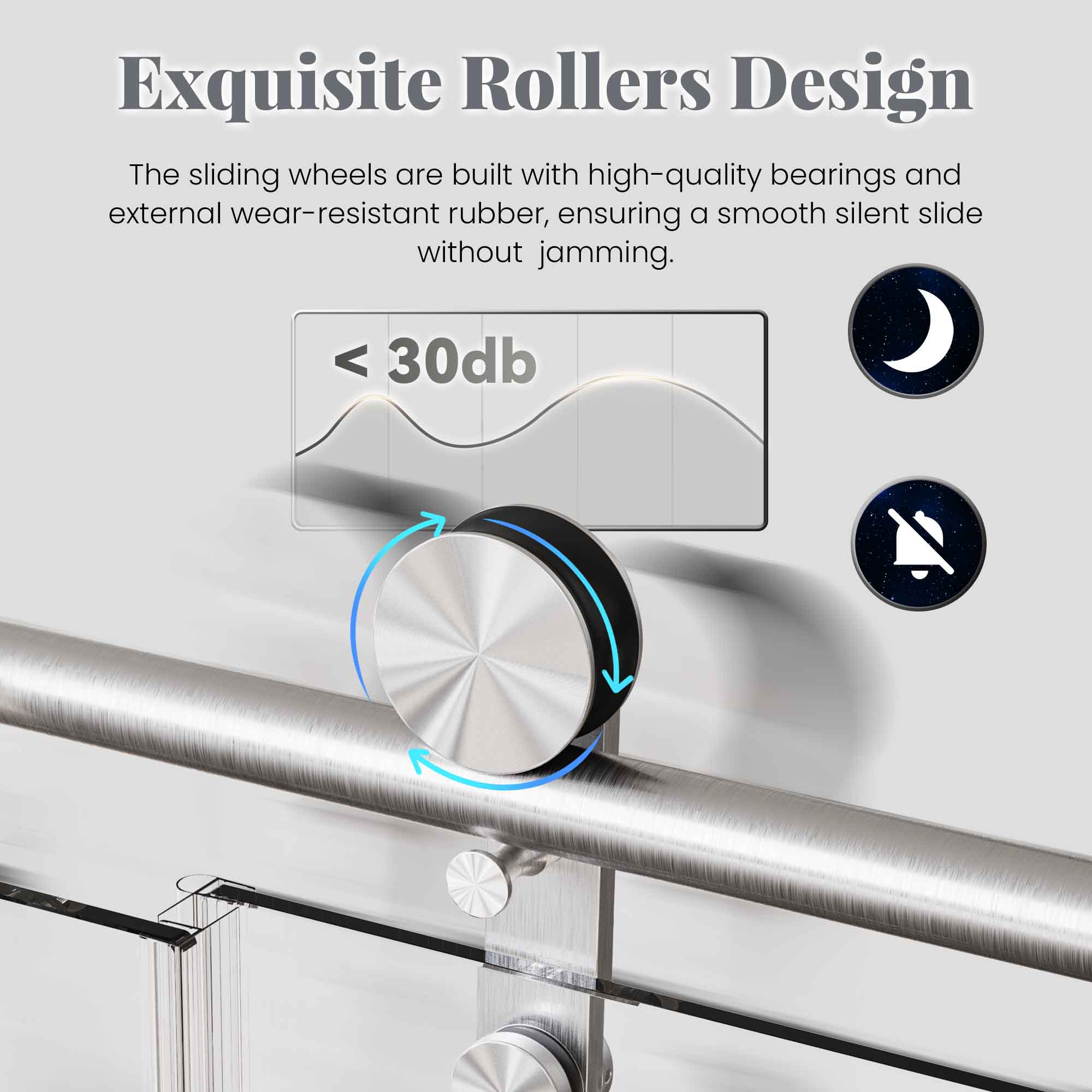 46-48 x 76 in Sliding Shower Door - 46-48 x 76 in / Brushed Nickel / Without Soft-Close view 5