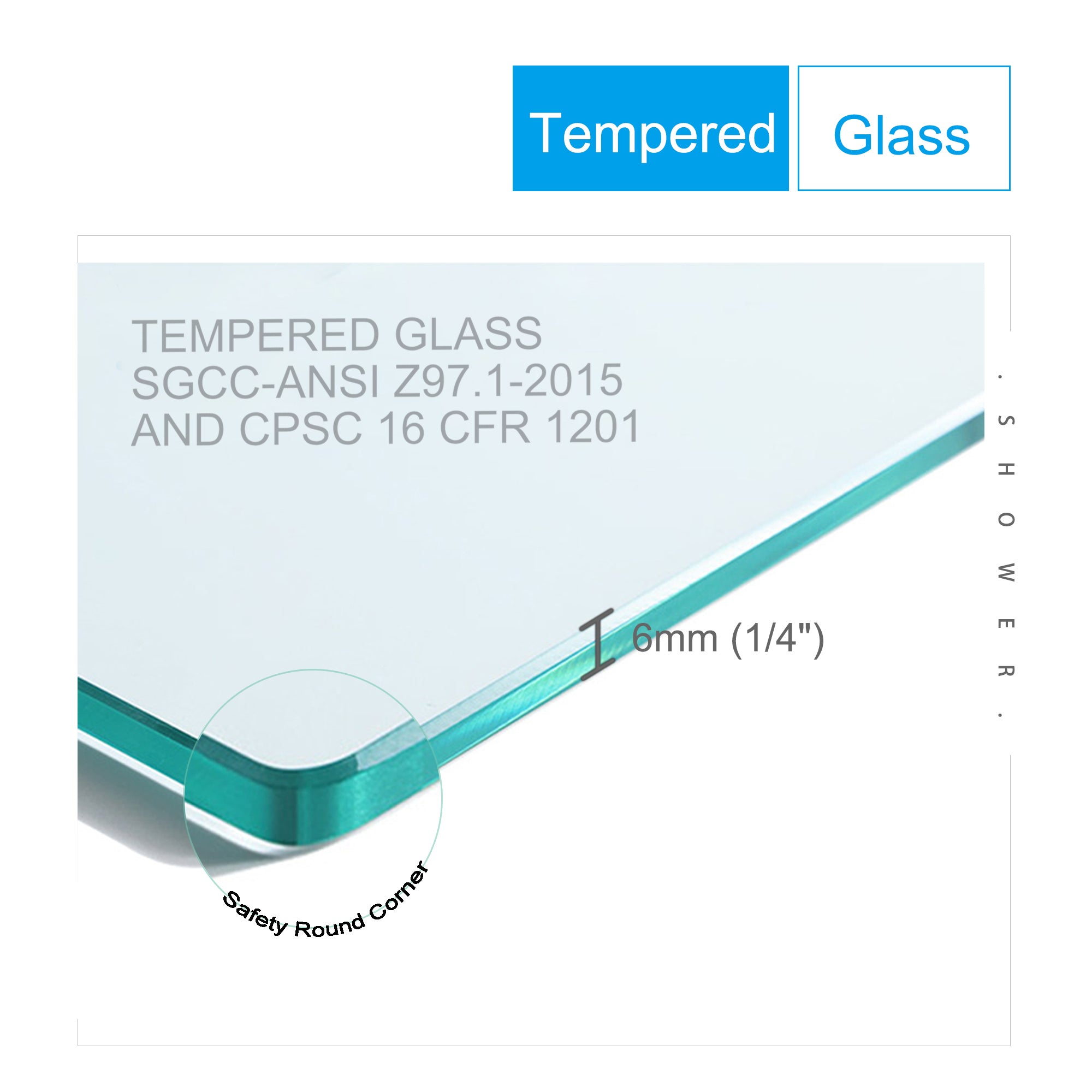 50-54"W x 70"H Bypass shower door, sliding door with 1/4" tempered glass and Chromed finish