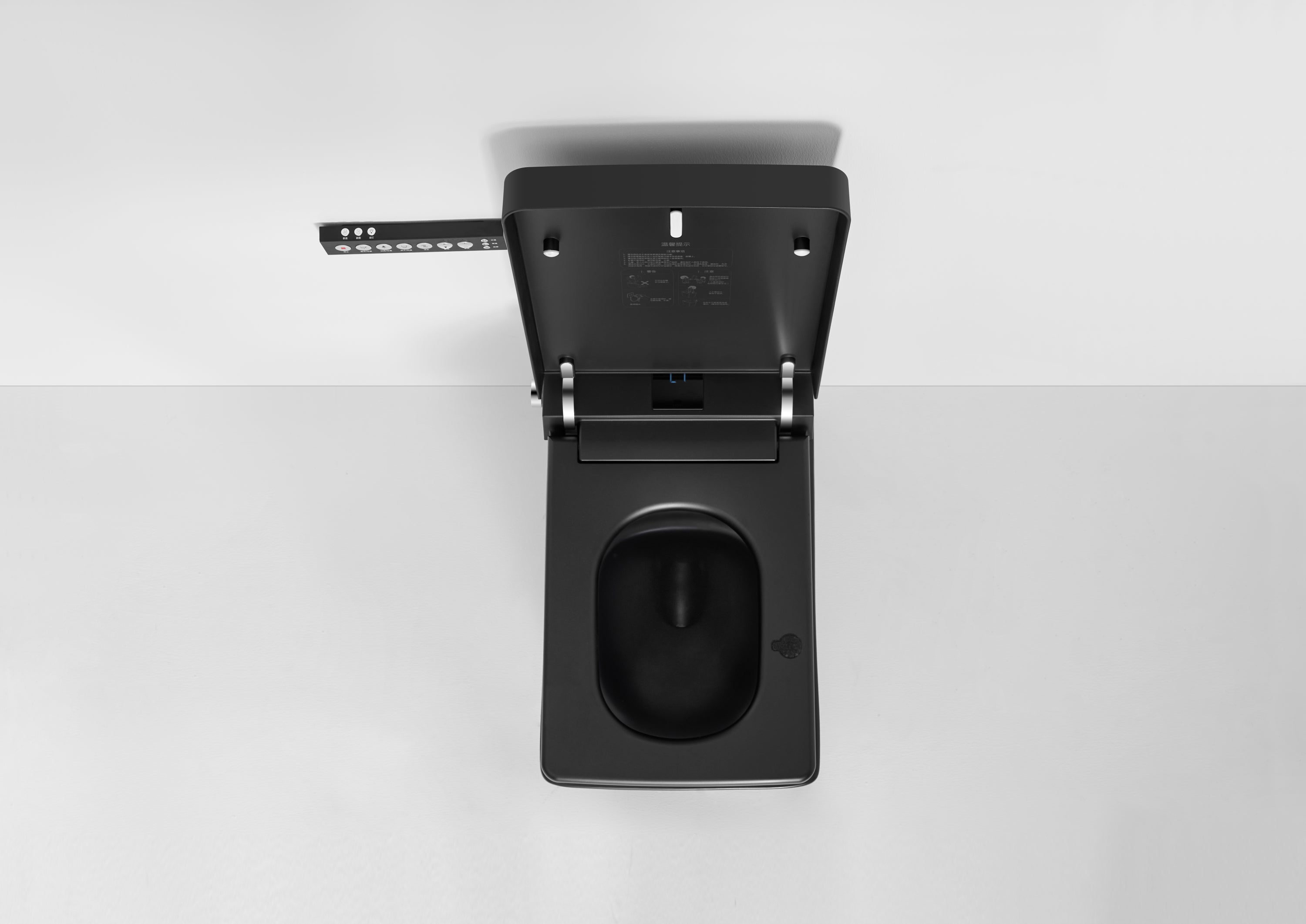 Multifunctional flat square smart toilet with automatic flush with remote control/foot sensor/night light/Matte Black