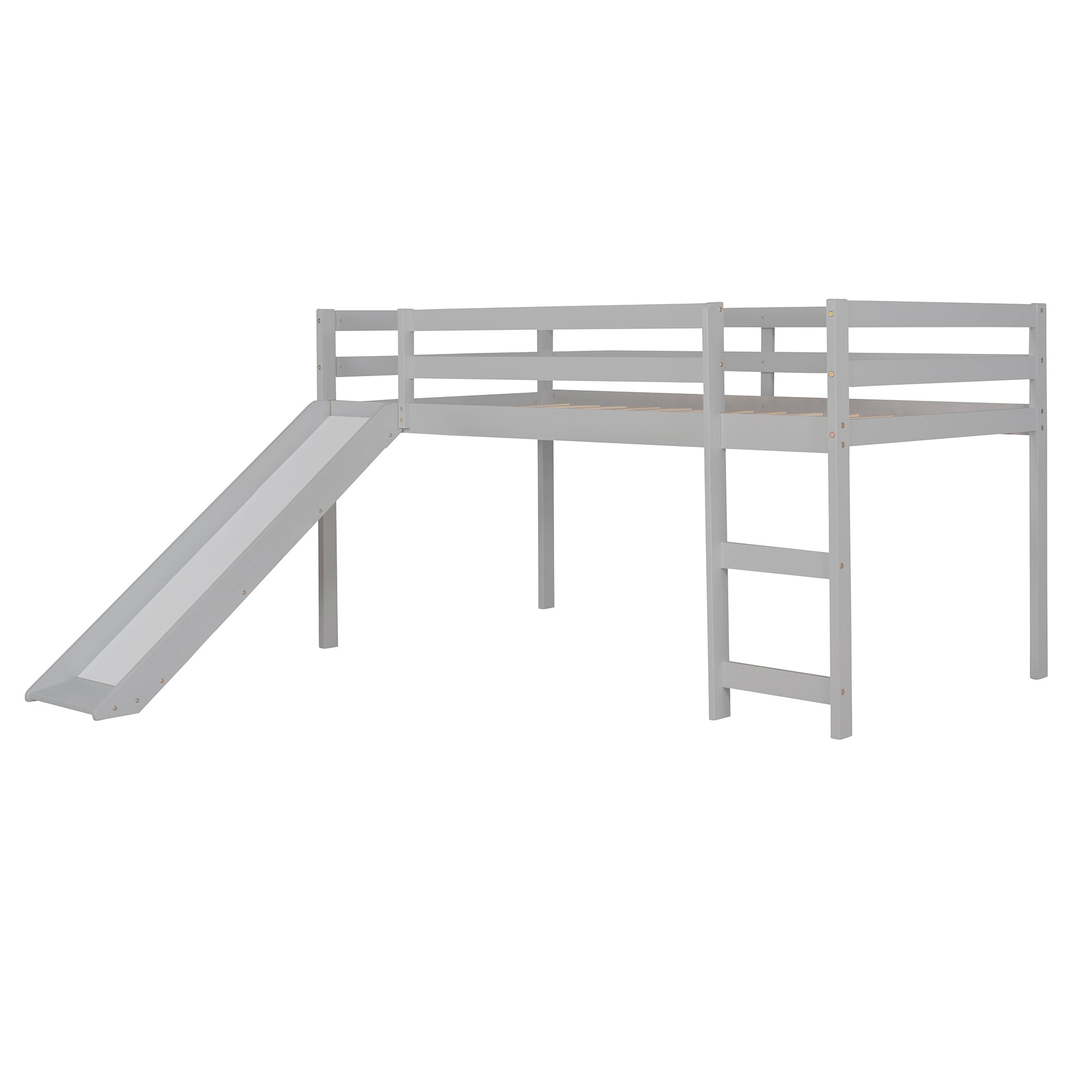 Loft Bed with Slide, Multifunctional Design, Twin (Gray)(OLD SKU: WF191904AAE)