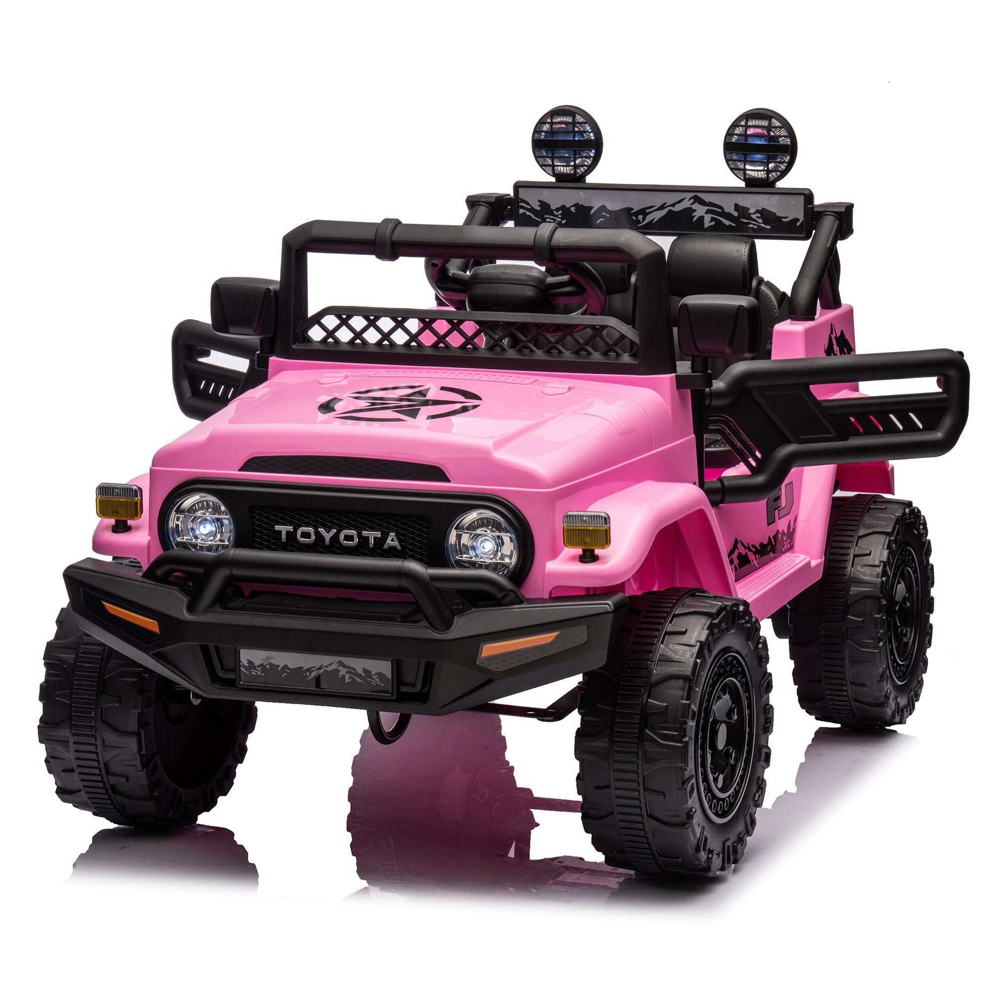 Licensed TOYOTA FJ Cruiser,12V Kids ride on car 2.4G W/Parents Remote Control,electric car for kids,Three speed adjustable,Power display, USB,MP3 ,Bluetooth,LED light,Three-point safety belt