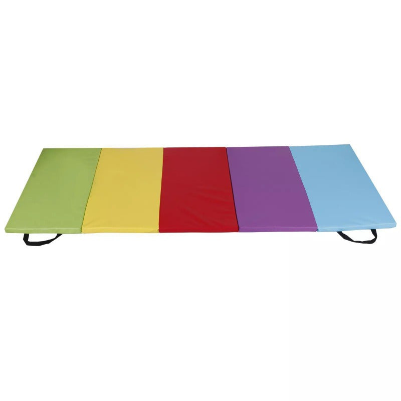 6FT x 2.5FT Foldable Gymnastics Mat for Kids Padded Lightweight w/ Carrying Handle