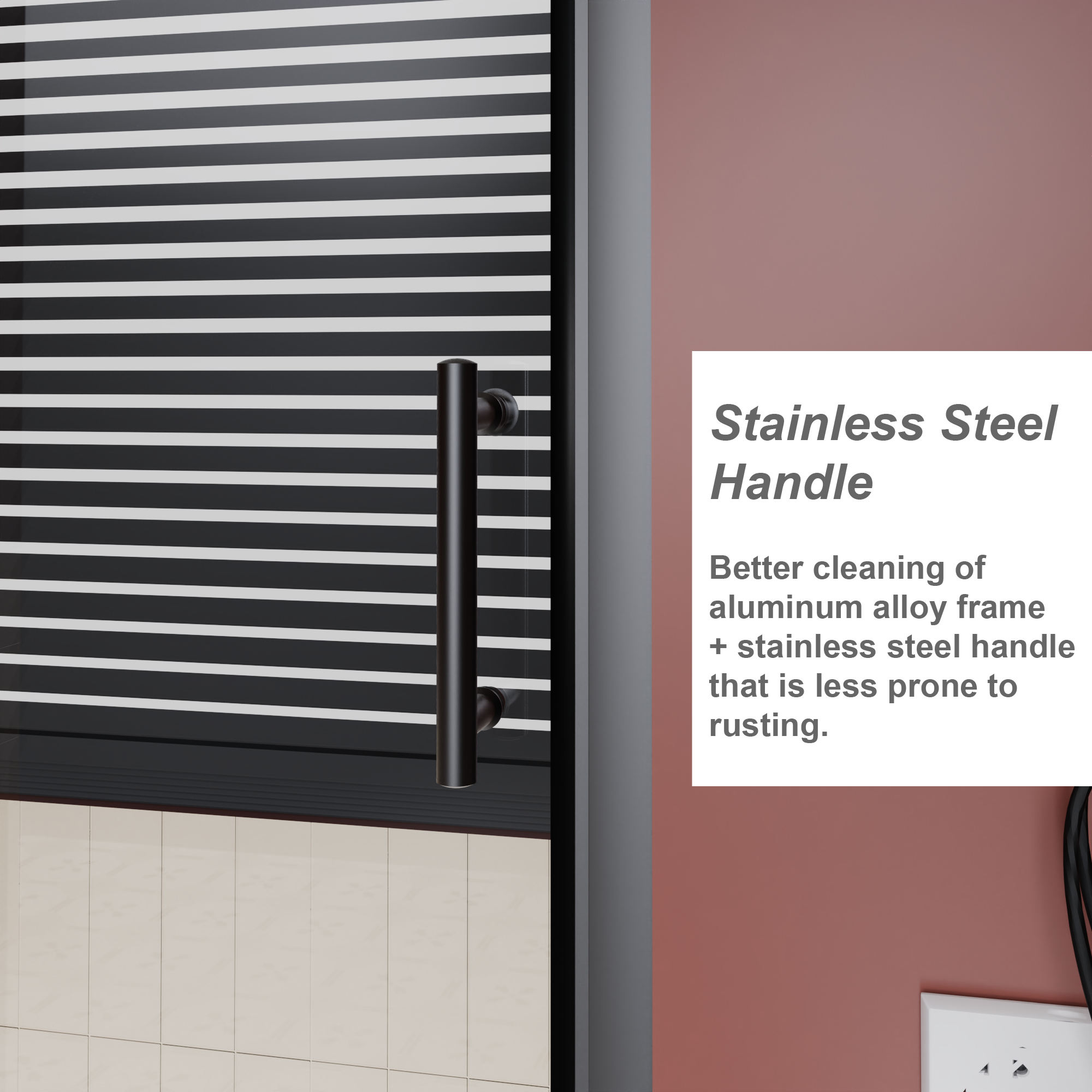 60 x 62 in Single Sliding Bathtub Door - 60 x 62 in / Matte Black / 1/5 in Glass view 4