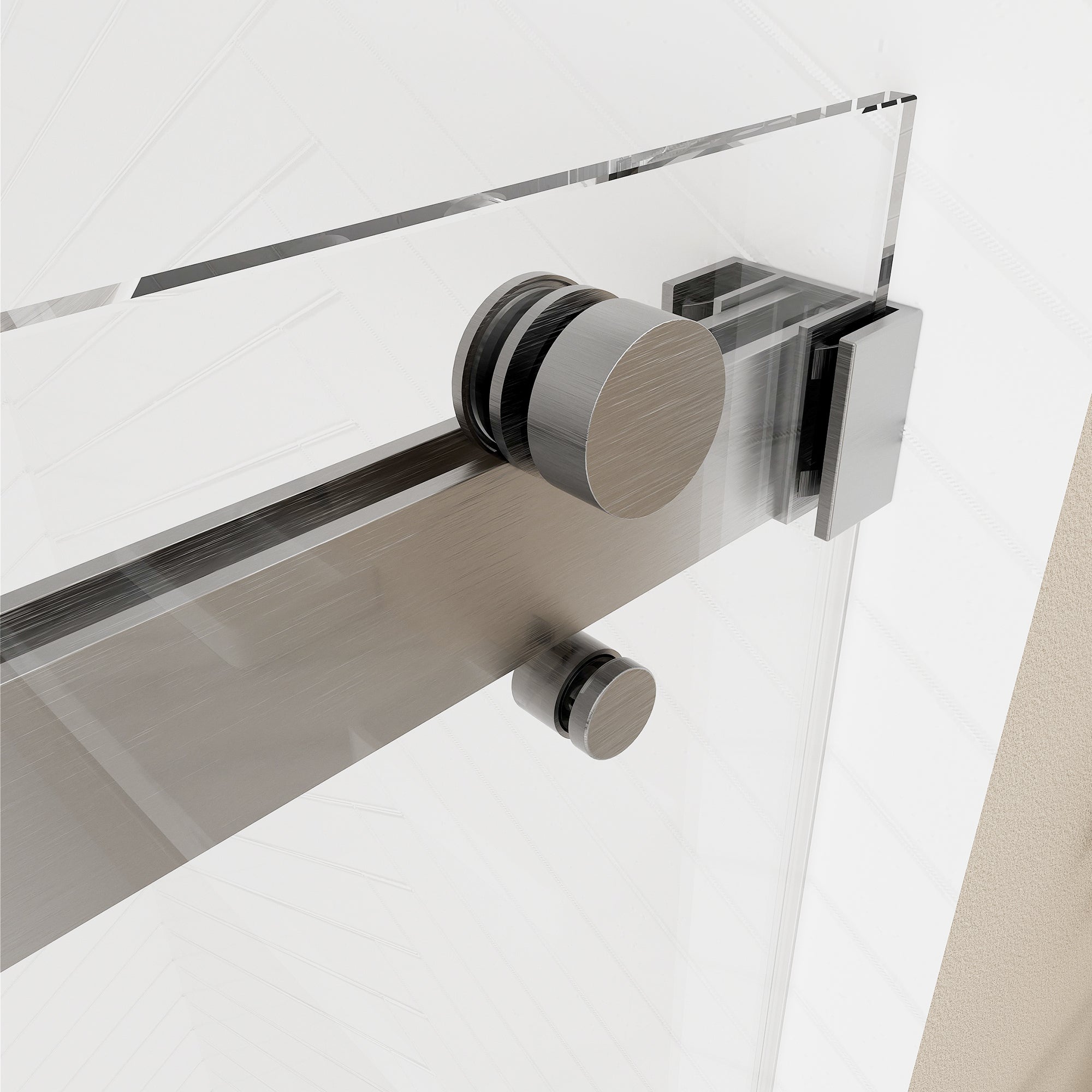 56-60"W × 60"H Double Sliding Frameless Bathtub Door With 3/8 inches (10mm) Clear Tempered Glass, Brushed Nickel Finish