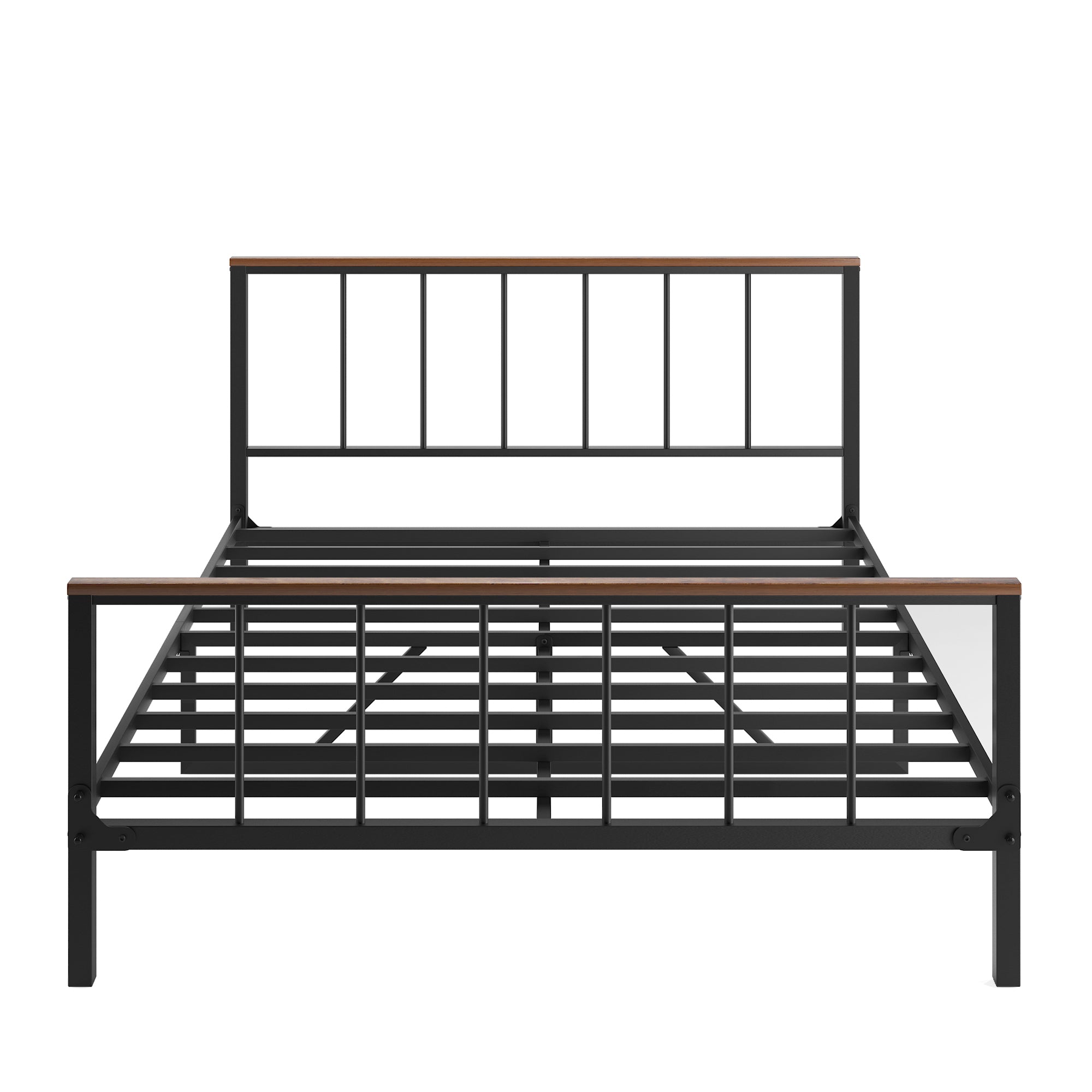 Metal Platform Bed frame with Headboard and Footboard,Sturdy Metal Frame,No Box Spring Needed(Queen)