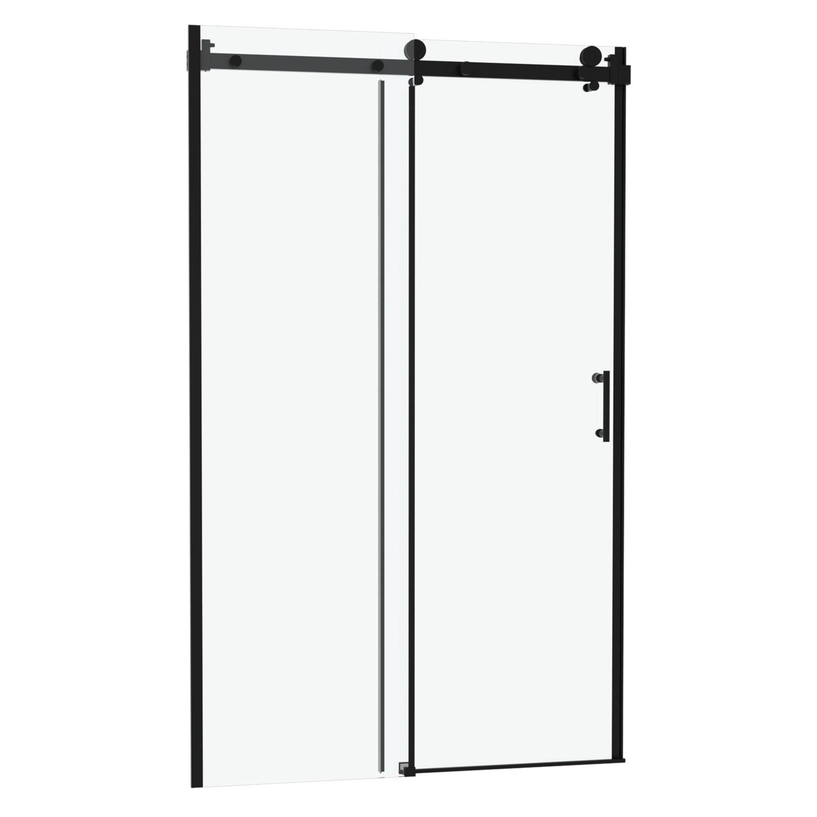 48 x 76 in Single-Slide Shower Door - 48 x 76 in / Matte Black view 2