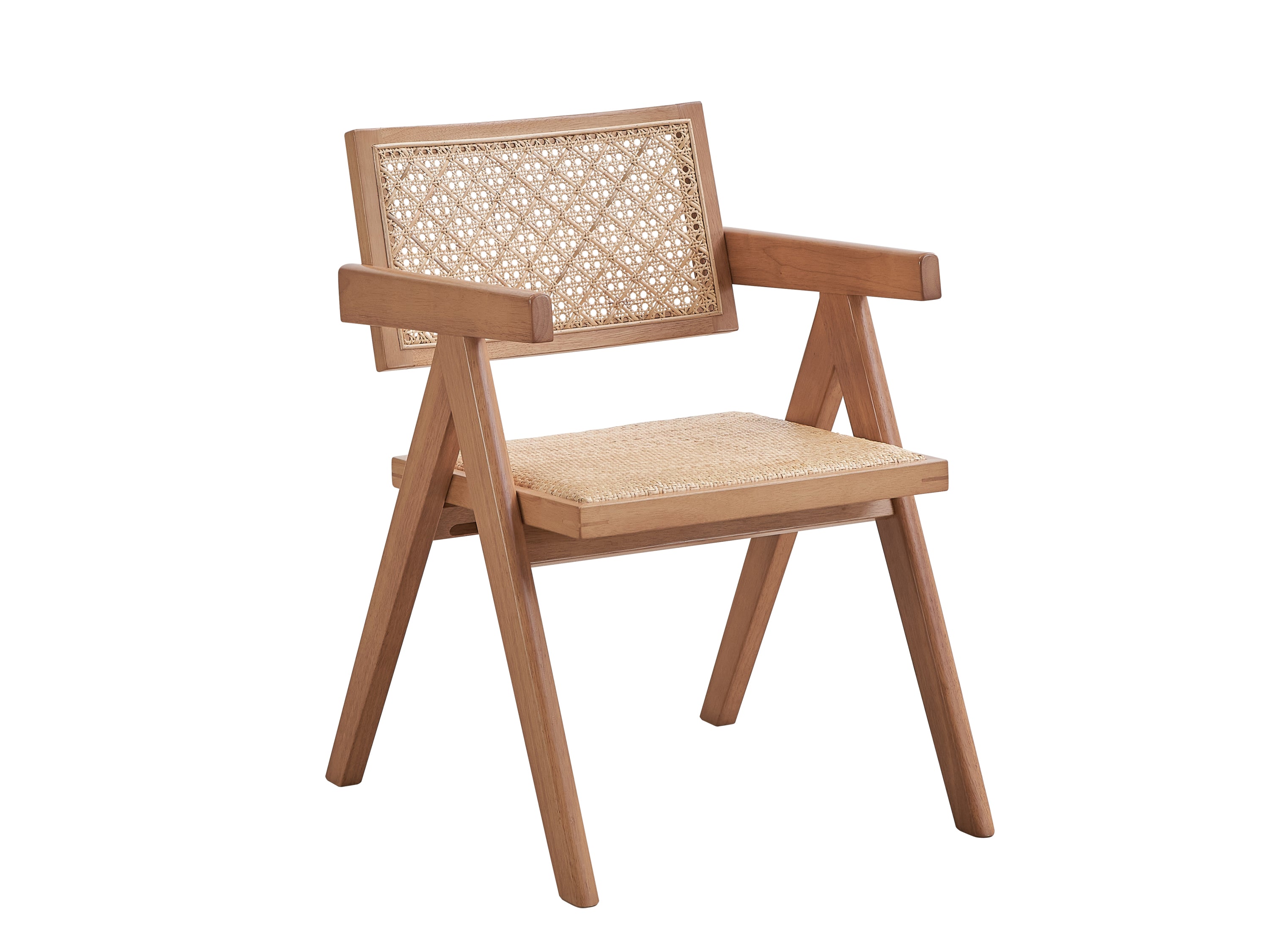 Velentina Rattan & Natural Finish Arm Chair (Set of 2)